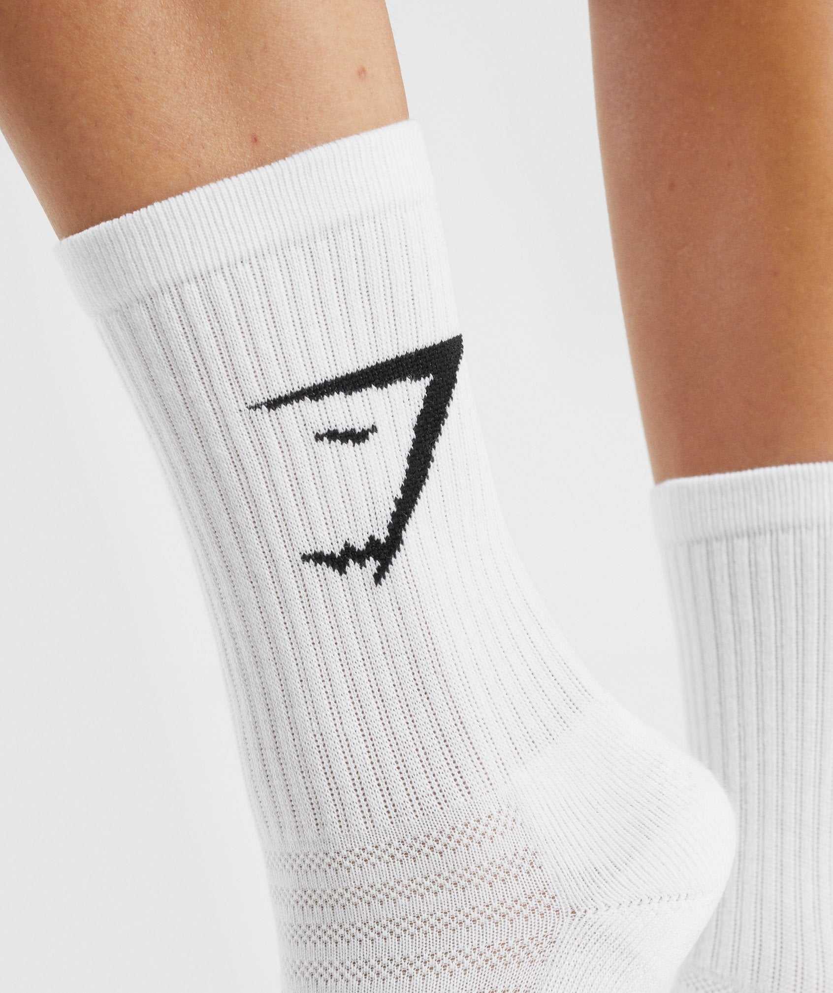 Gymshark Crew Socks 3pk Accessoires Wit | GBEF09824