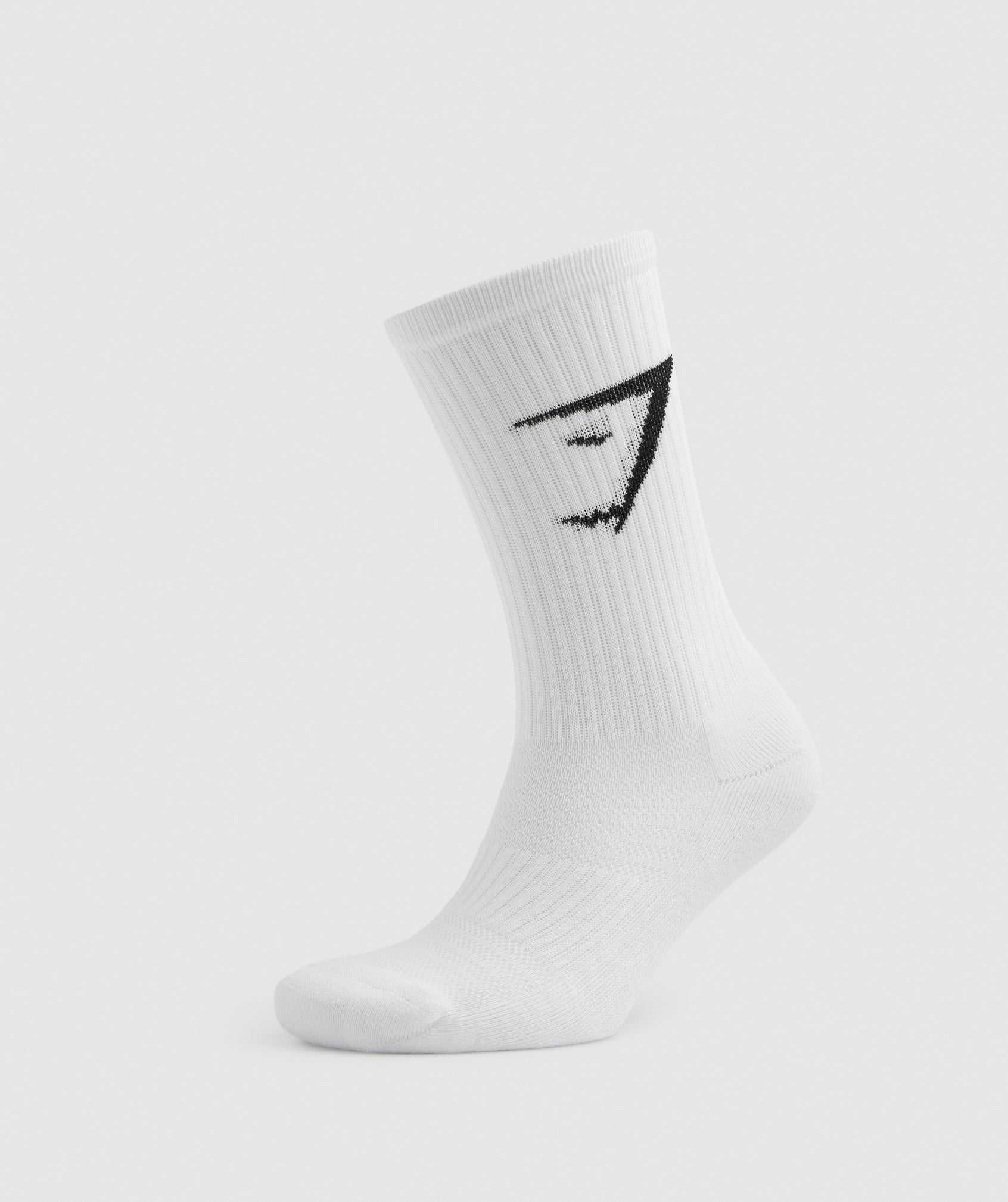 Gymshark Crew Socks 3pk Accessoires Wit Lichtgrijs Zwart | VAKI86403