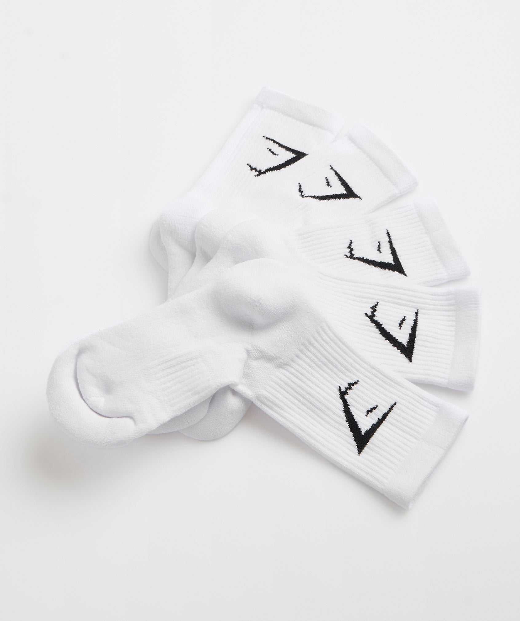 Gymshark Crew Socks 5pk Accessoires Wit | MFKU58312