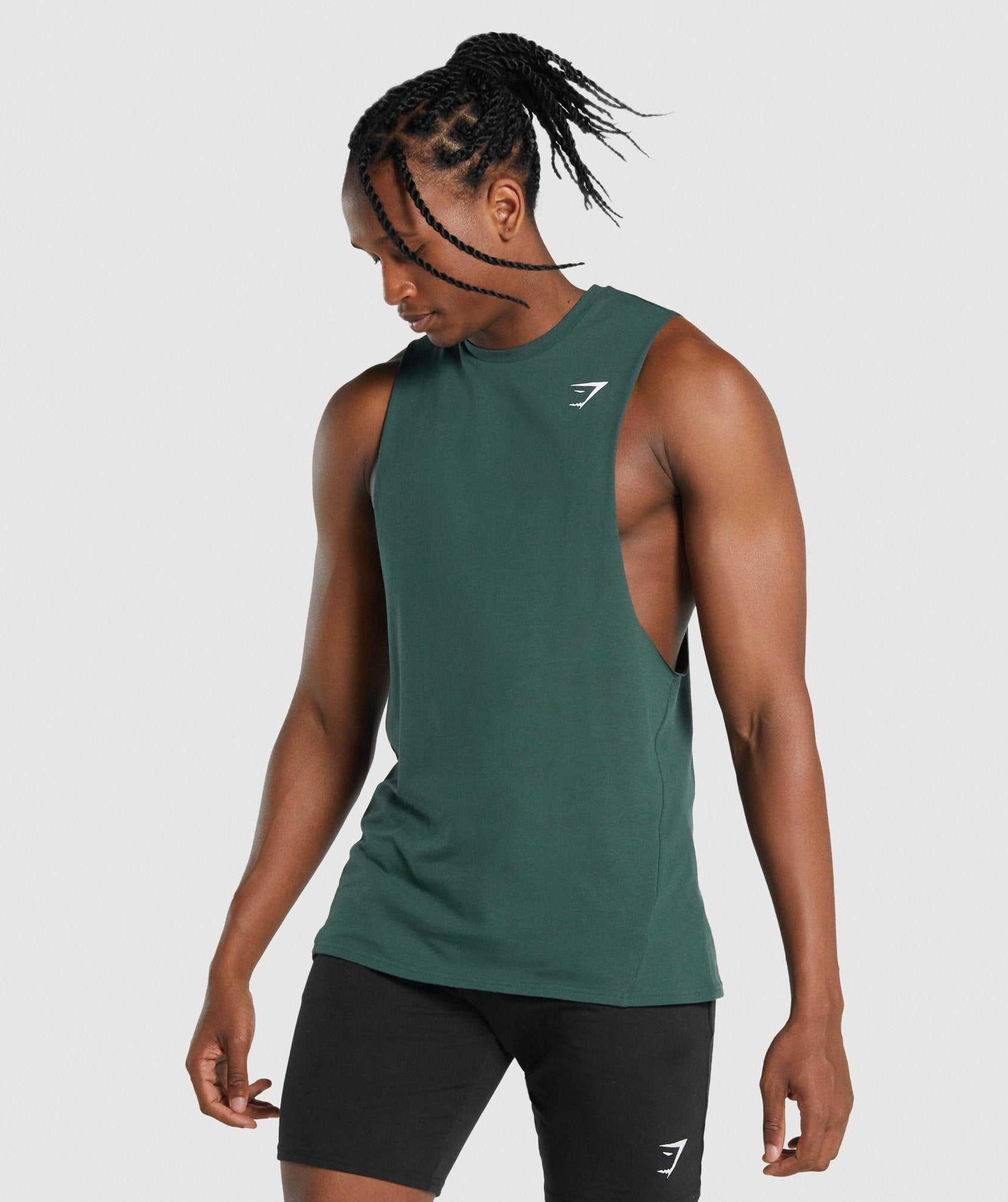 Gymshark Critical 2.0 Drop Arm Tanktop Donkergroen | MPBH09736