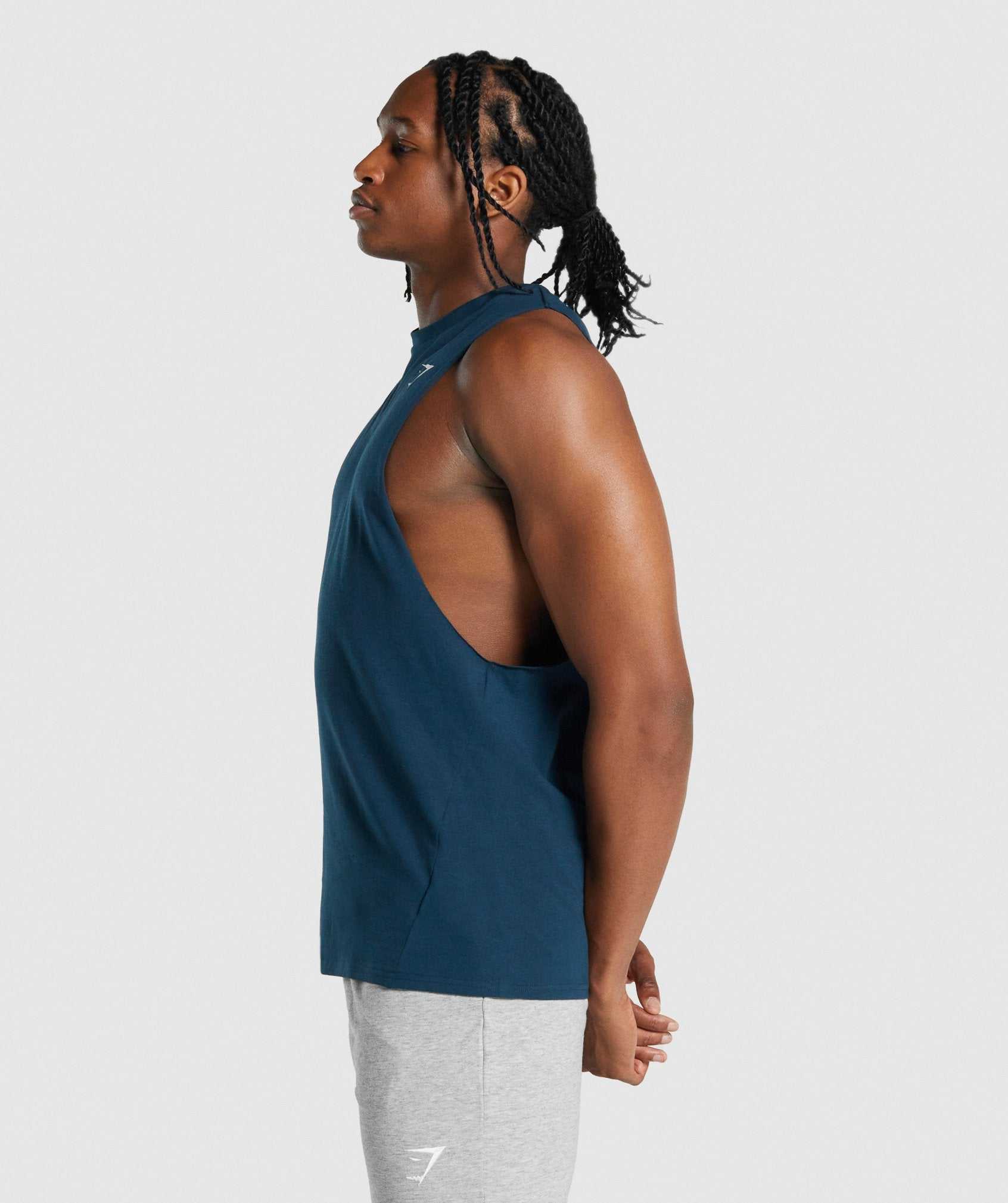 Gymshark Critical 2.0 Drop Arm Tanktop Donkerblauw | VJBX91078