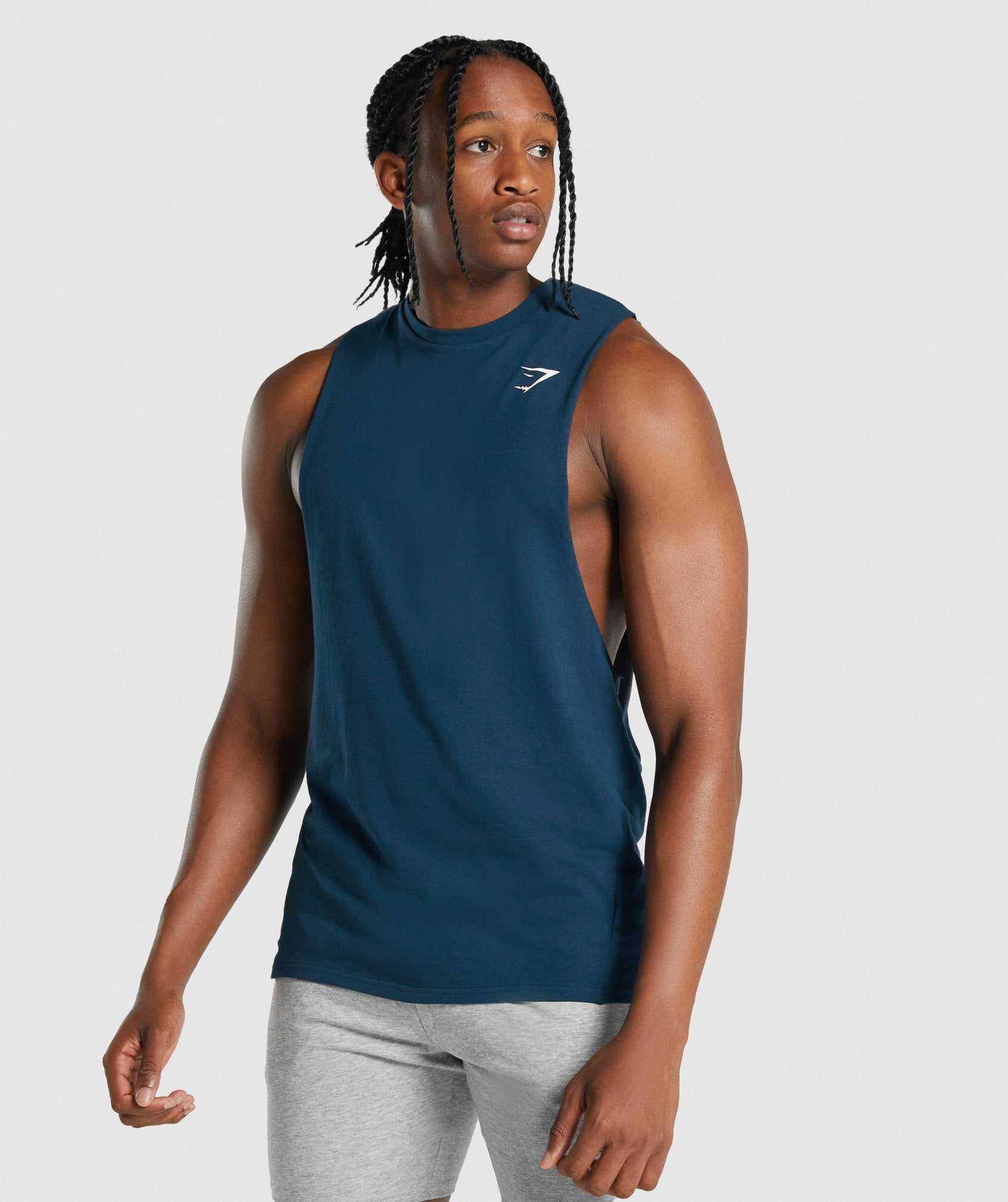 Gymshark Critical 2.0 Drop Arm Tanktop Donkerblauw | VJBX91078