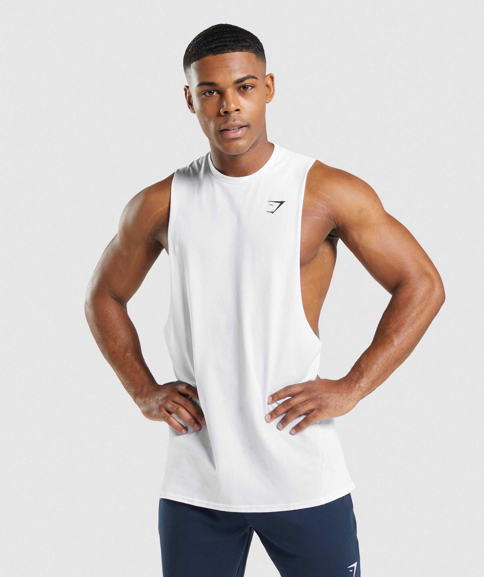 Gymshark Critical 2.0 Drop Arm Tanktop Wit | MIWP05283