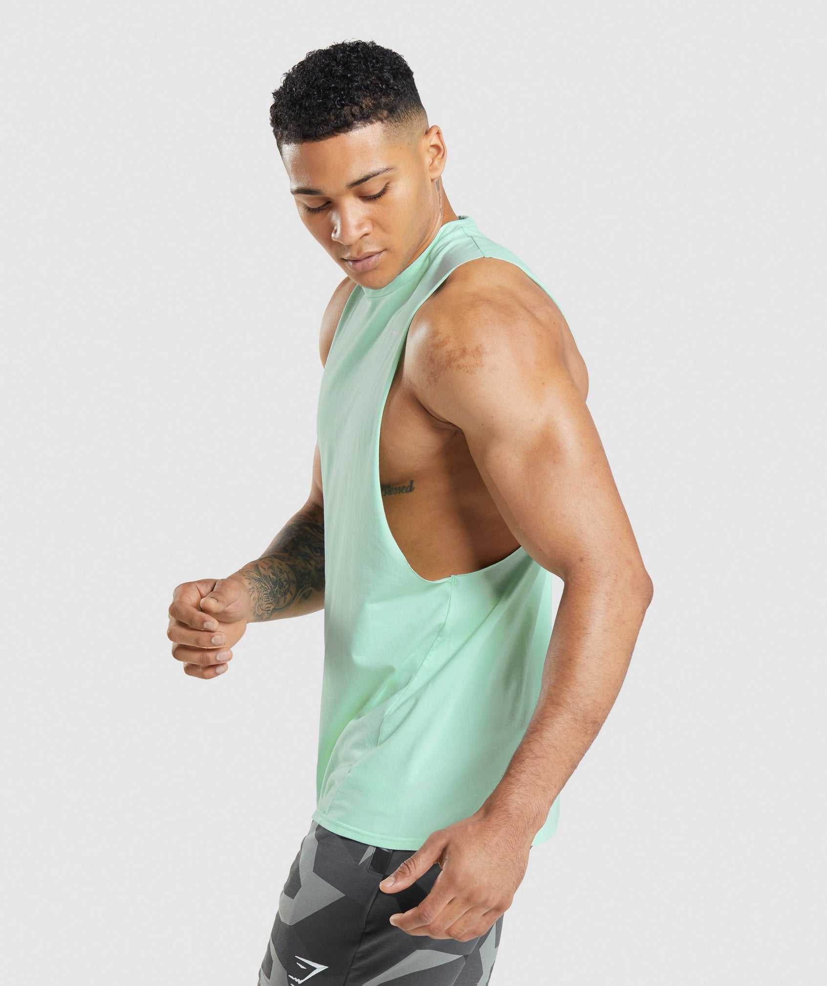 Gymshark Critical Drop Arm Tanktop Blauw | KRVE12546