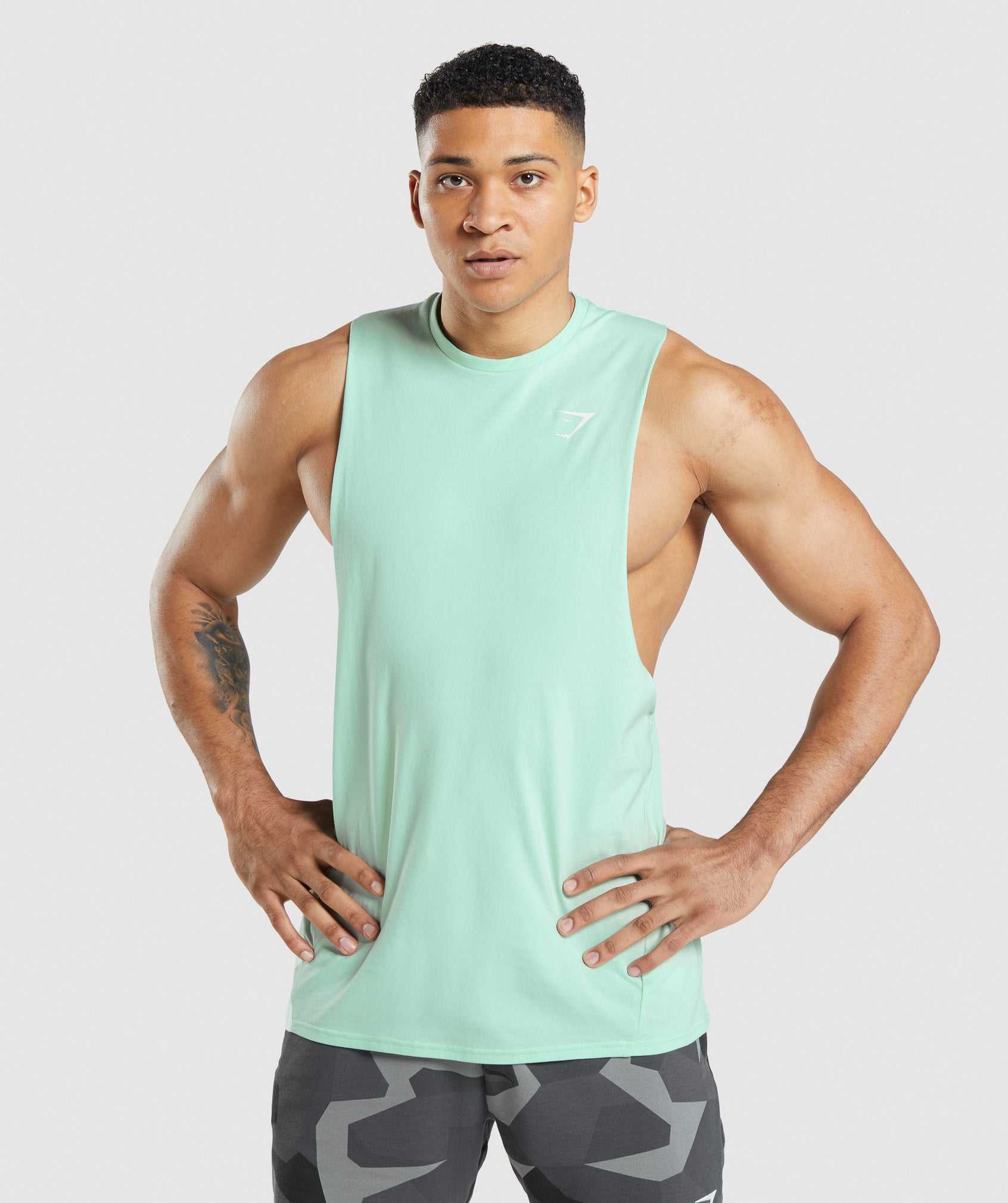 Gymshark Critical Drop Arm Tanktop Blauw | KRVE12546