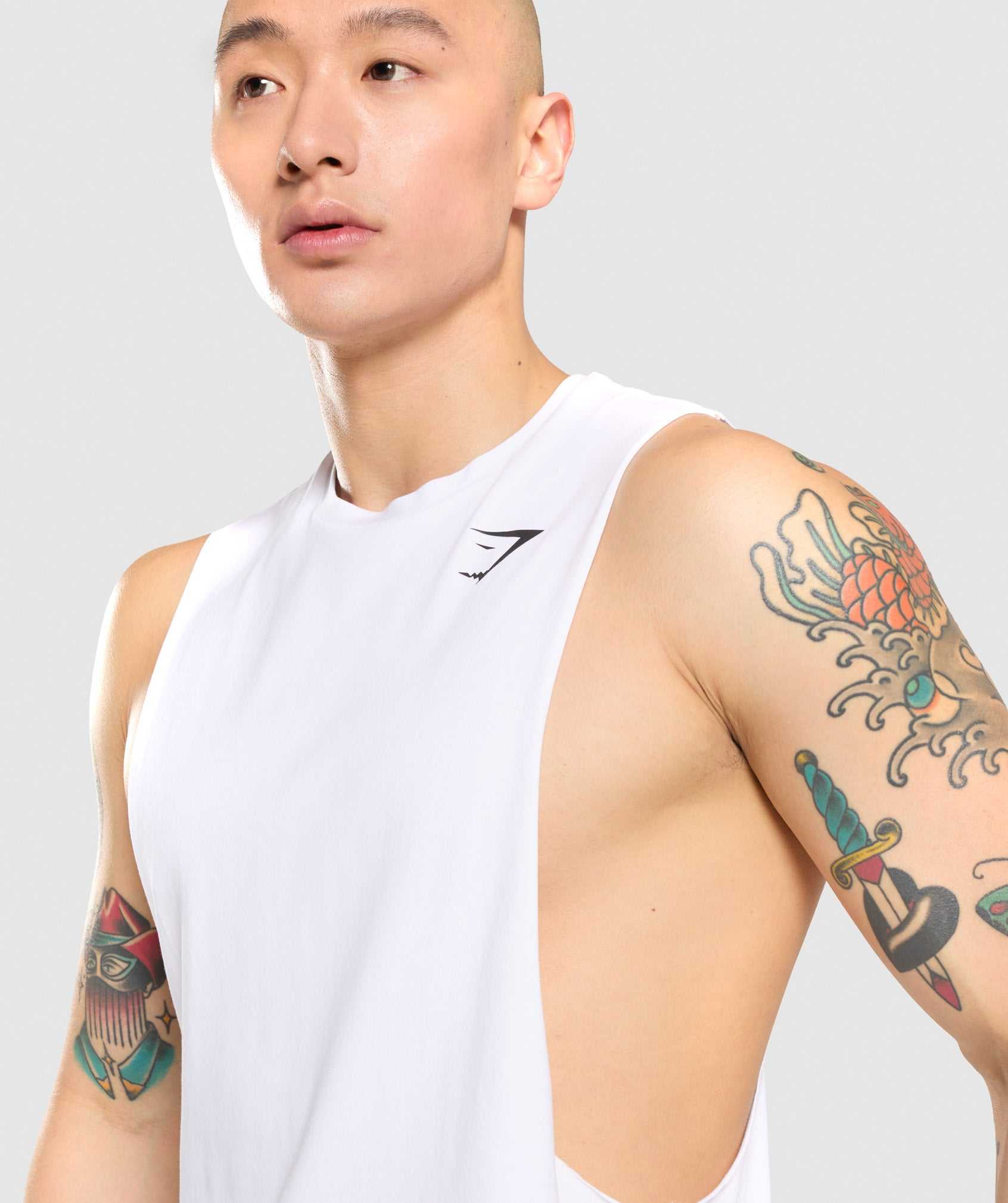 Gymshark Critical Drop Arm Tanktop Wit | MIDV32891