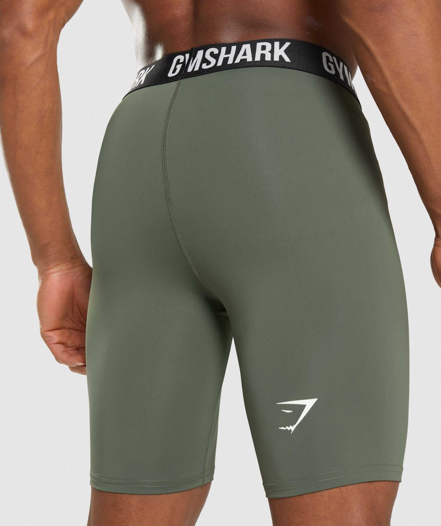 Gymshark Element Baselayer Korte Broek Olijfgroen | DOLT69381