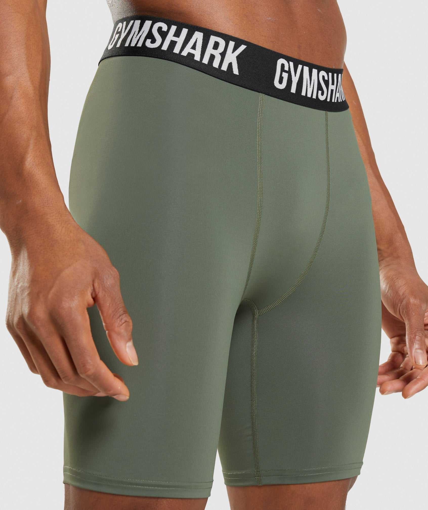 Gymshark Element Baselayer Korte Broek Olijfgroen | DOLT69381