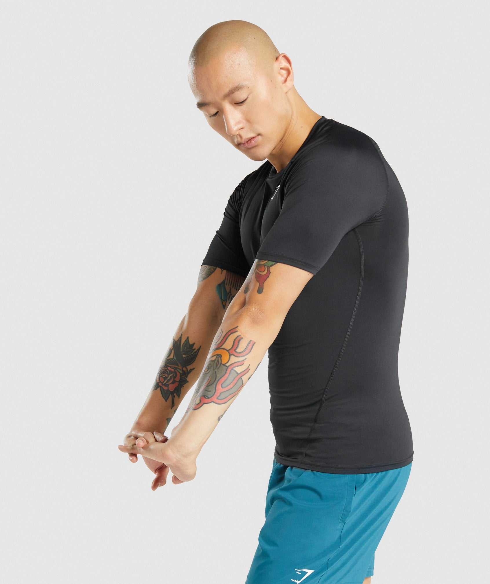 Gymshark Element Baselayer Korte Broek Zwart | EAGR87319