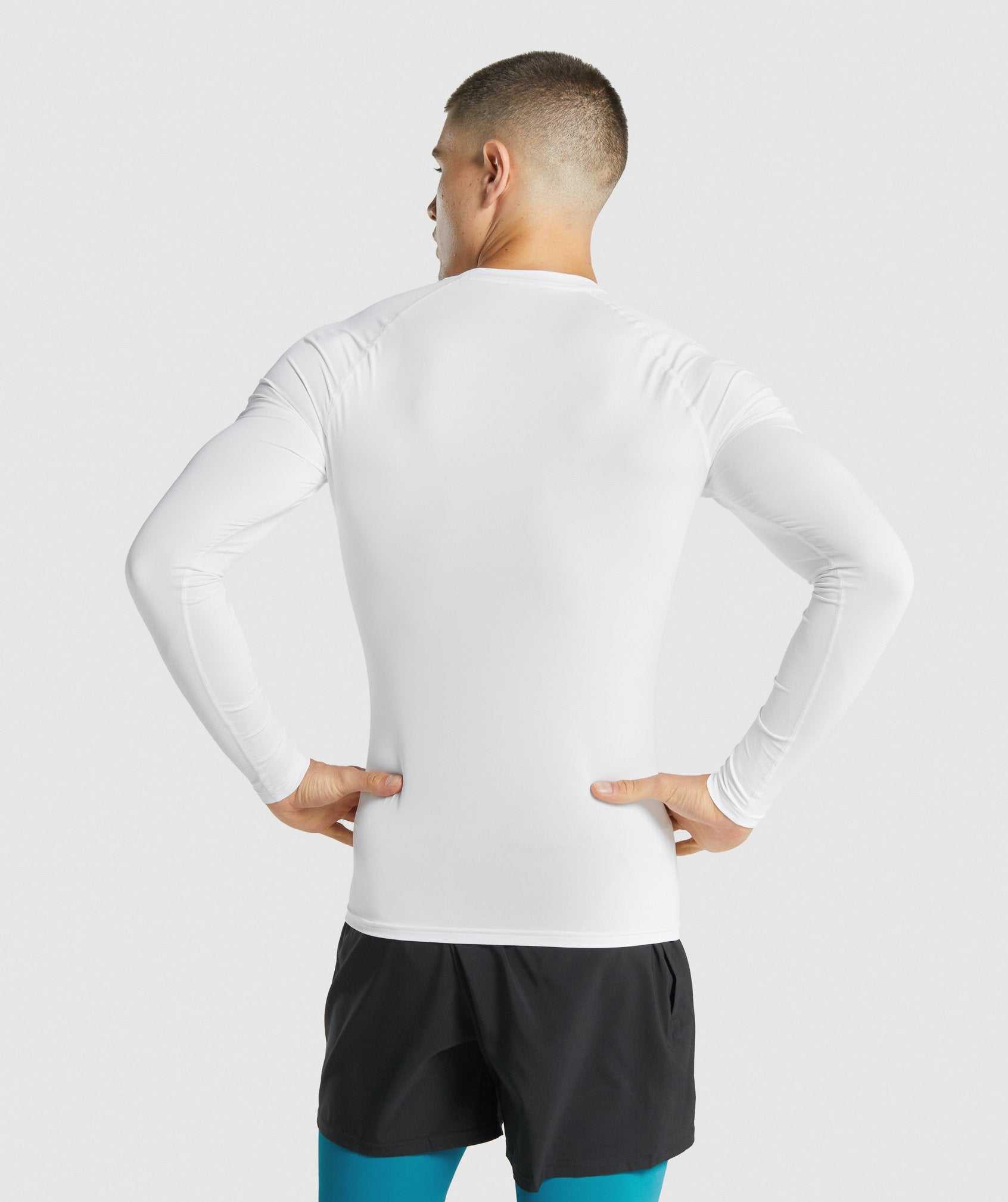 Gymshark Element Baselayer Long Sleeve Korte Broek Wit | KVWF85740