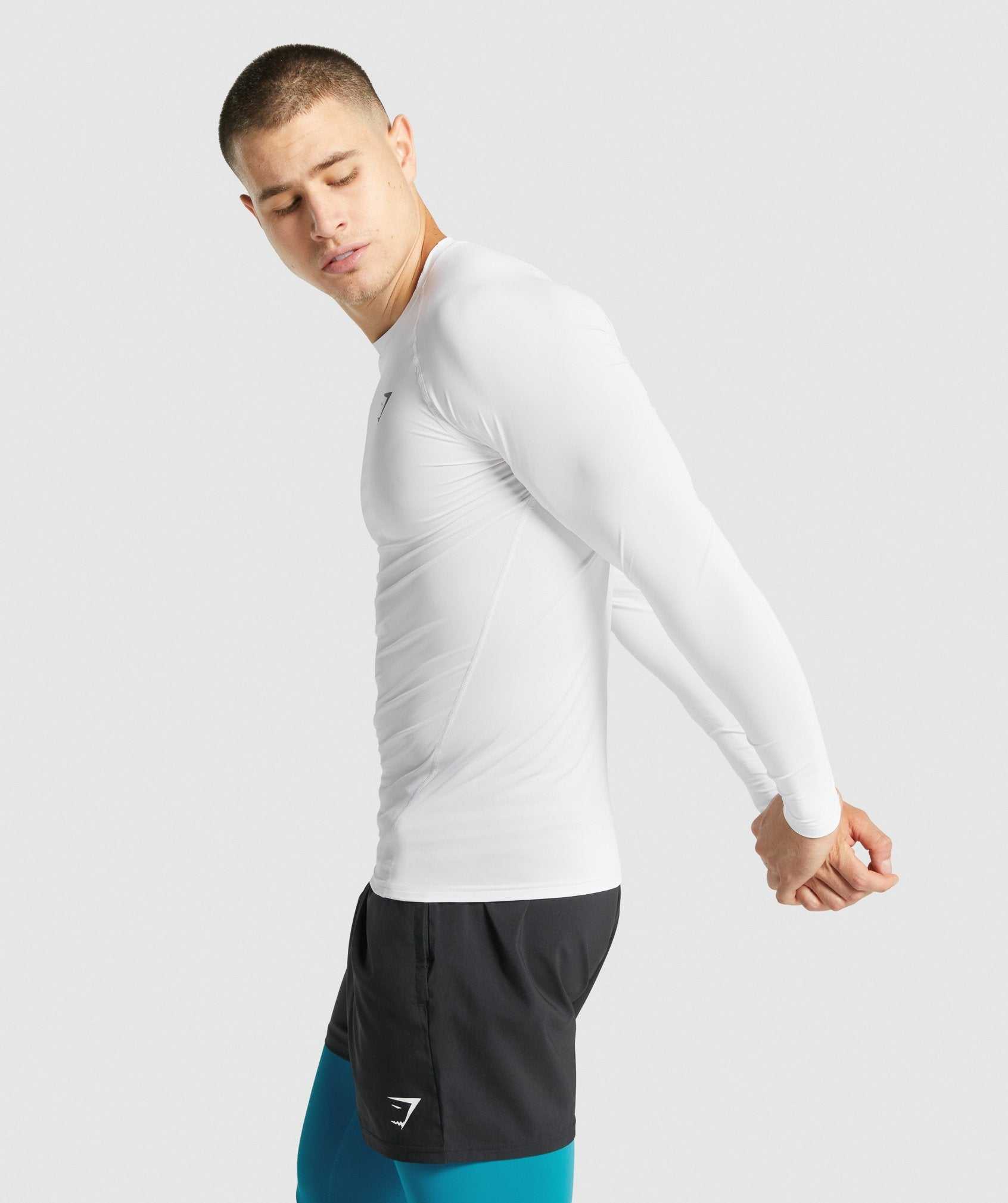 Gymshark Element Baselayer Long Sleeve Korte Broek Wit | KVWF85740