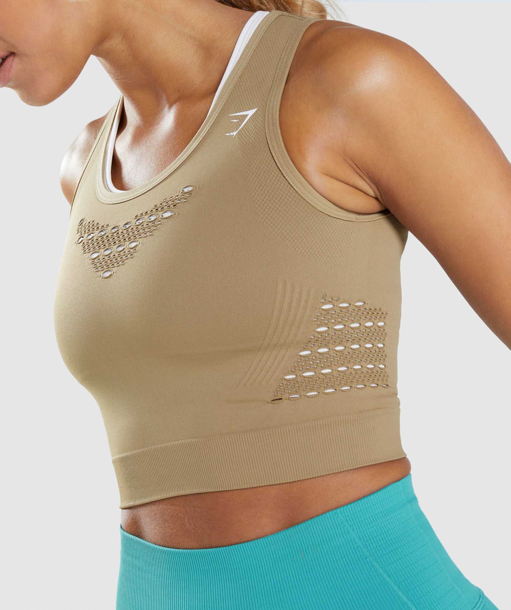 Gymshark Energy Seamless Crop Topjes Bruin | QIZF69548