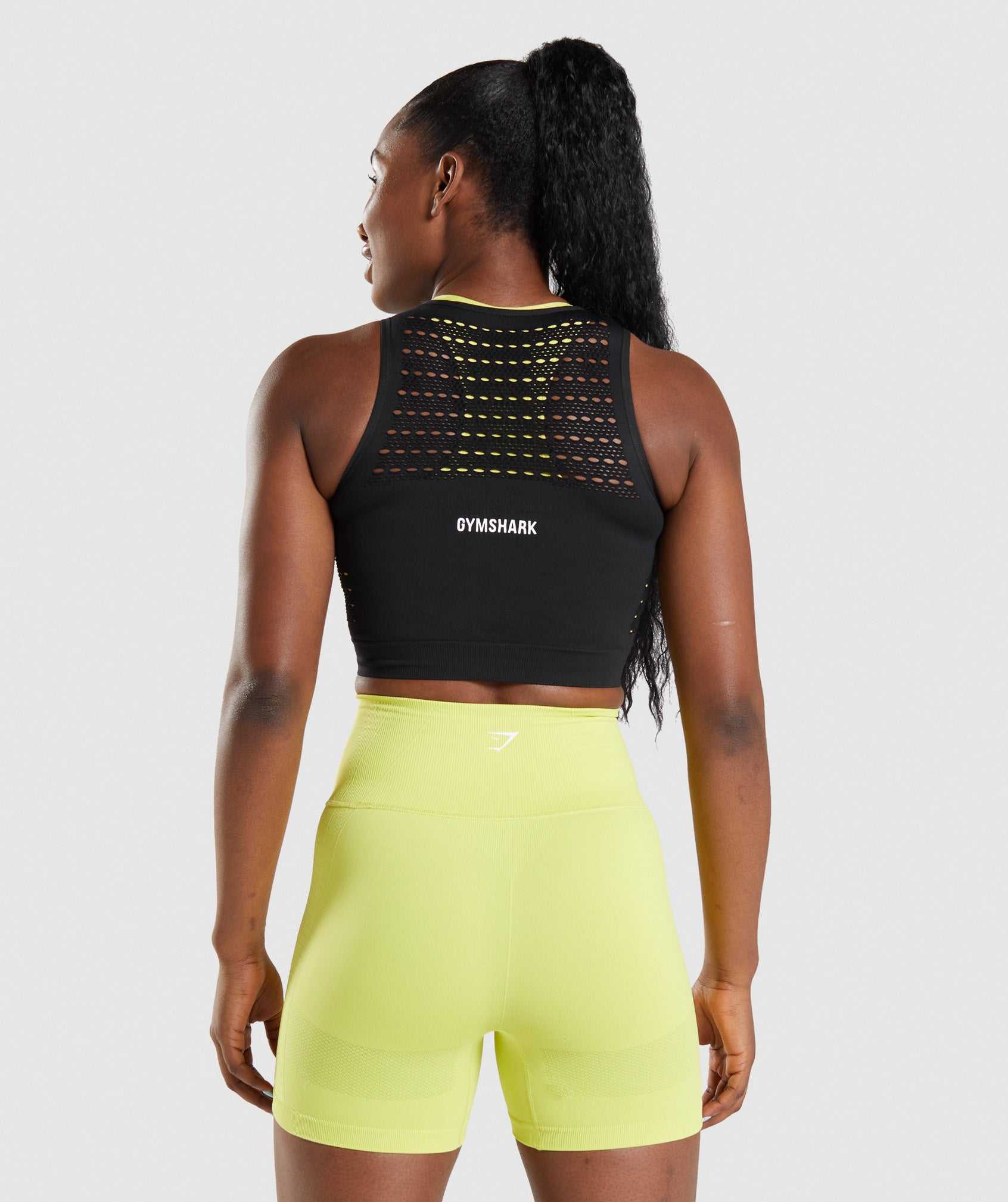 Gymshark Energy Seamless Crop Topjes Zwart | BICU97234