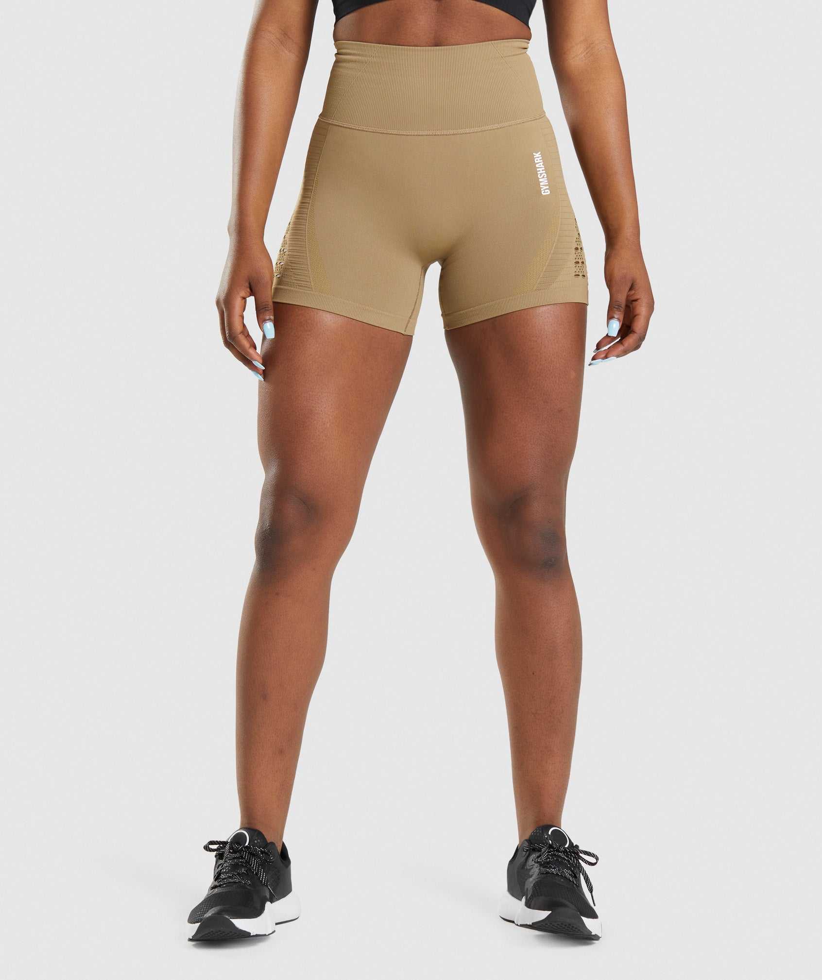 Gymshark Energy Seamless Korte Broek Bruin | GFUM52784