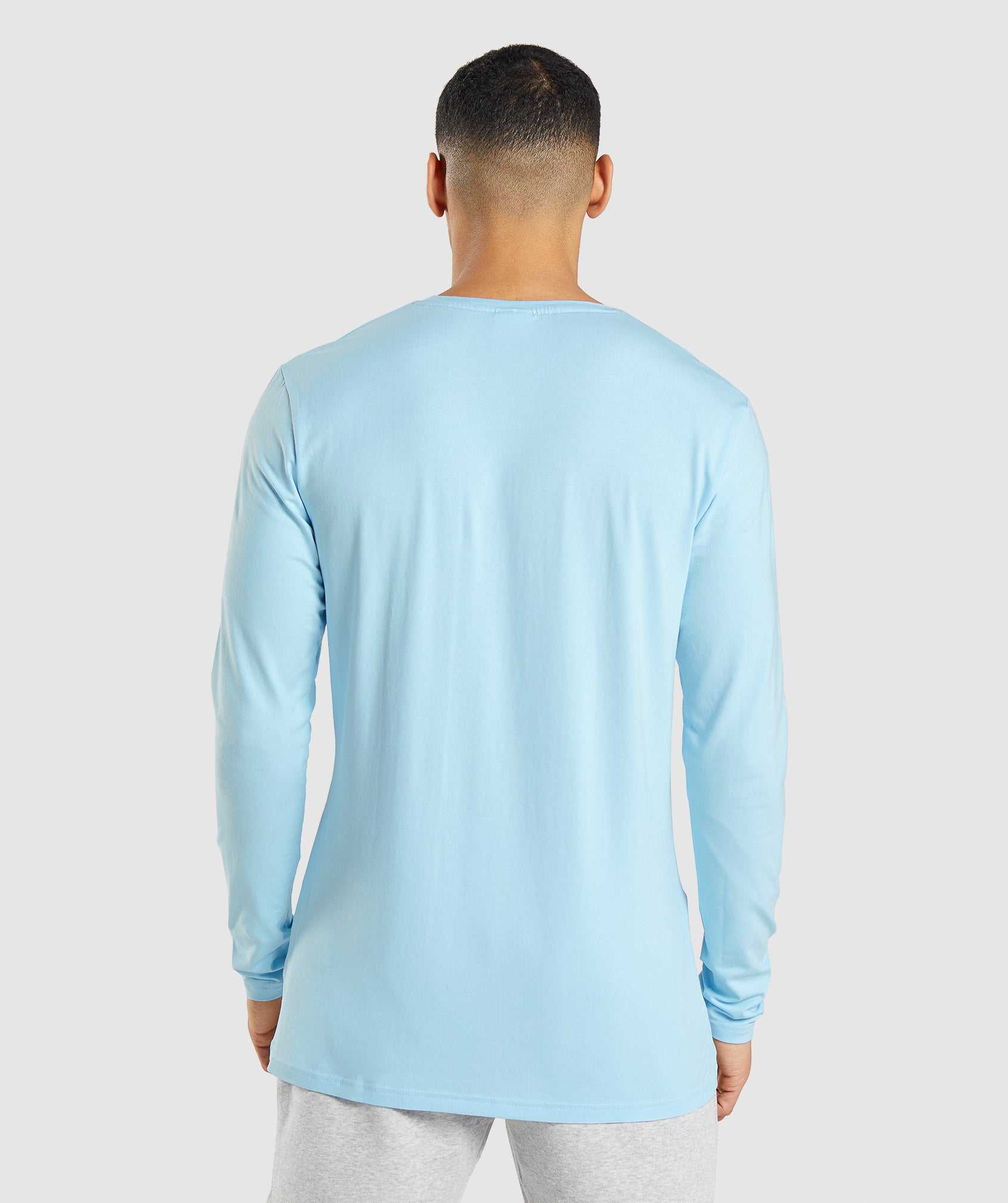 Gymshark Essential Long Sleeve T-shirts Beige Blauw | MUTF76812