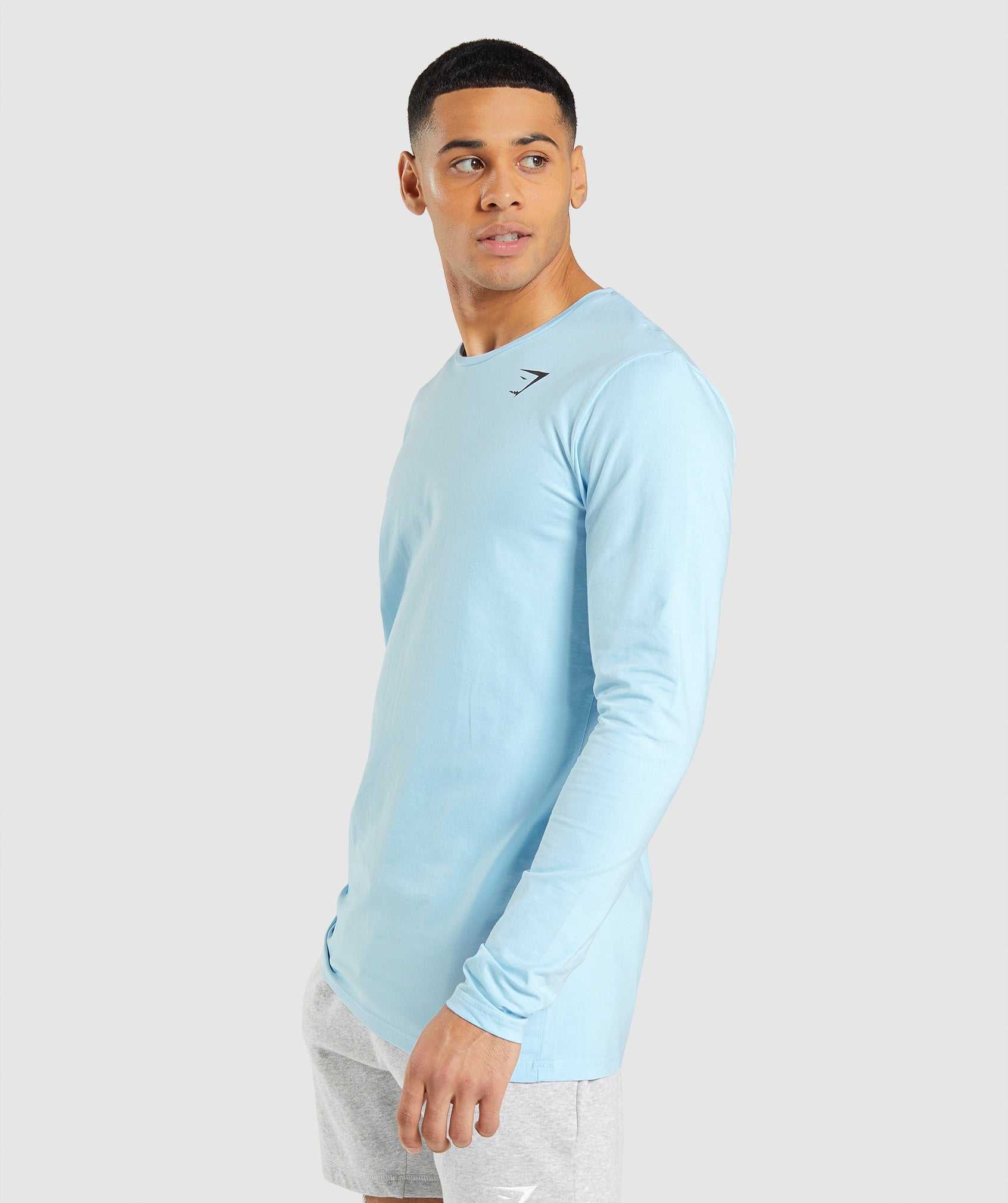 Gymshark Essential Long Sleeve T-shirts Beige Blauw | MUTF76812