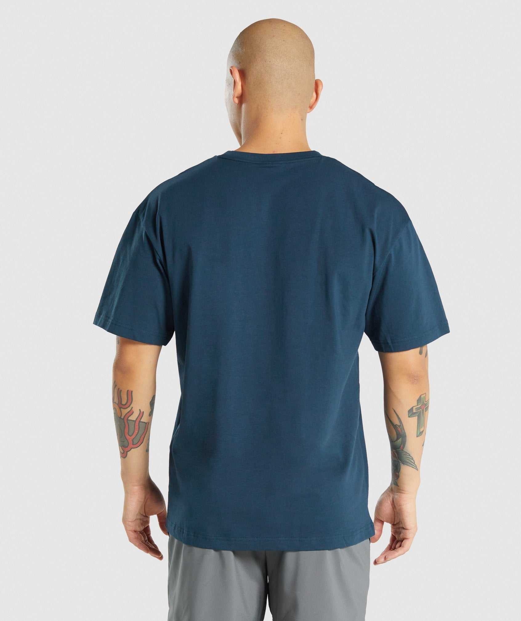 Gymshark Essential Oversized T-shirts Donkerblauw | MGCE37081