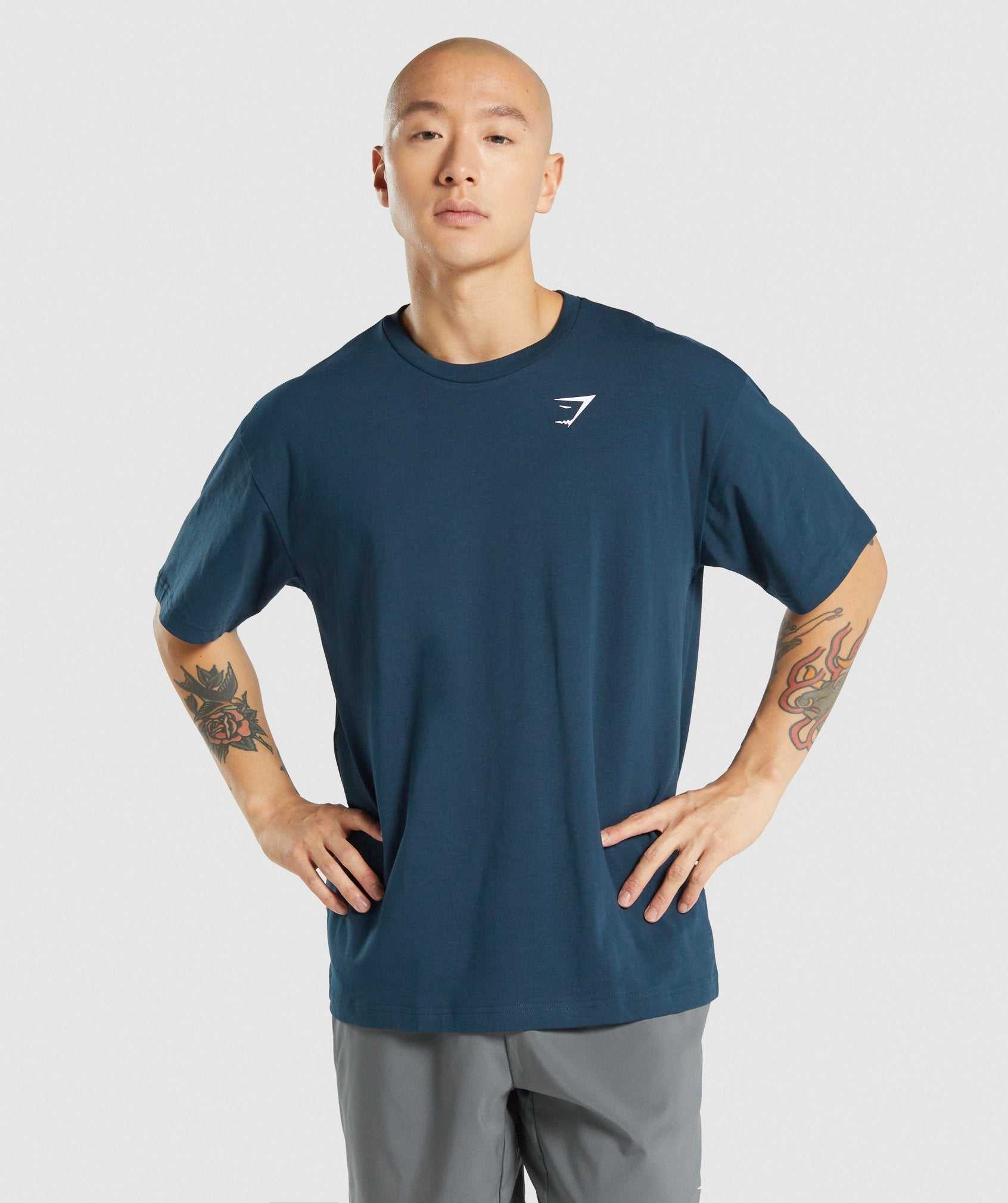 Gymshark Essential Oversized T-shirts Donkerblauw | MGCE37081