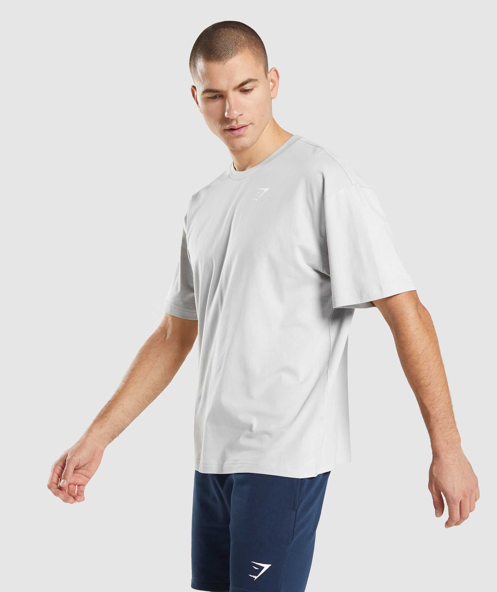 Gymshark Essential Oversized T-shirts Lichtgrijs | SJRF18436