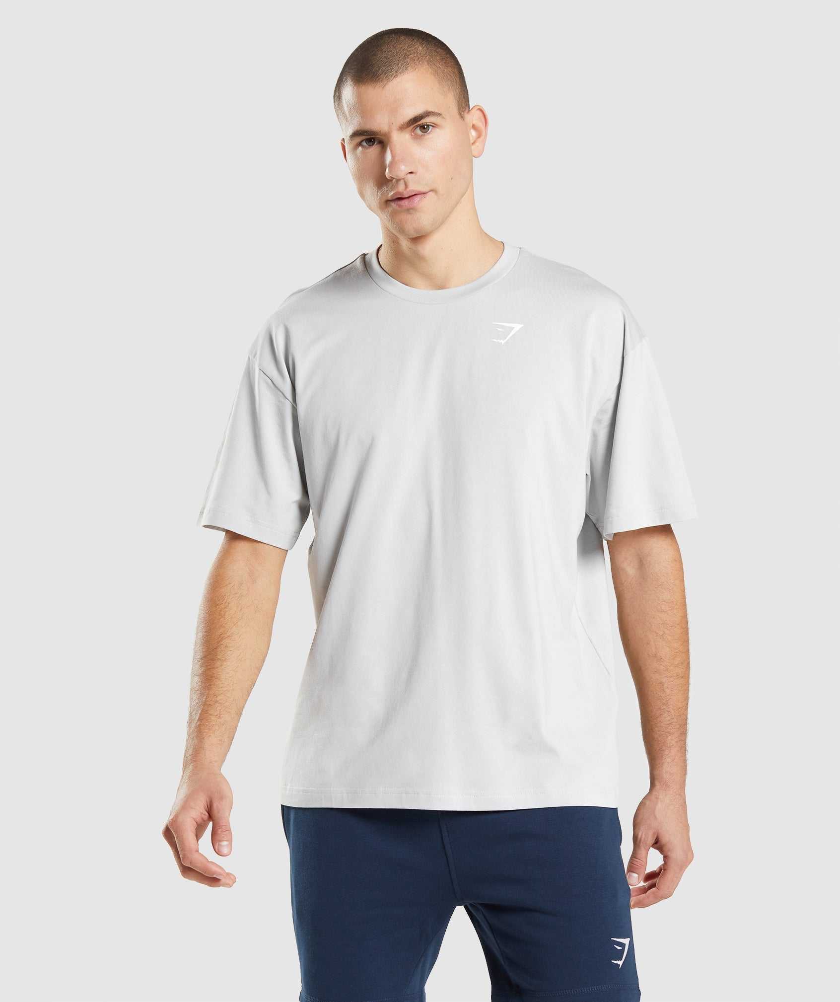 Gymshark Essential Oversized T-shirts Lichtgrijs | SJRF18436