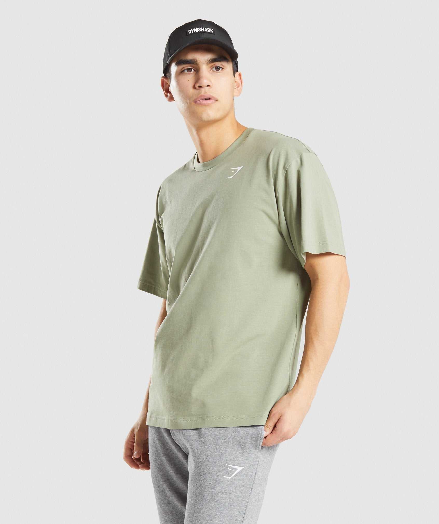 Gymshark Essential Oversized T-shirts Lichtgroen | VFLD06942