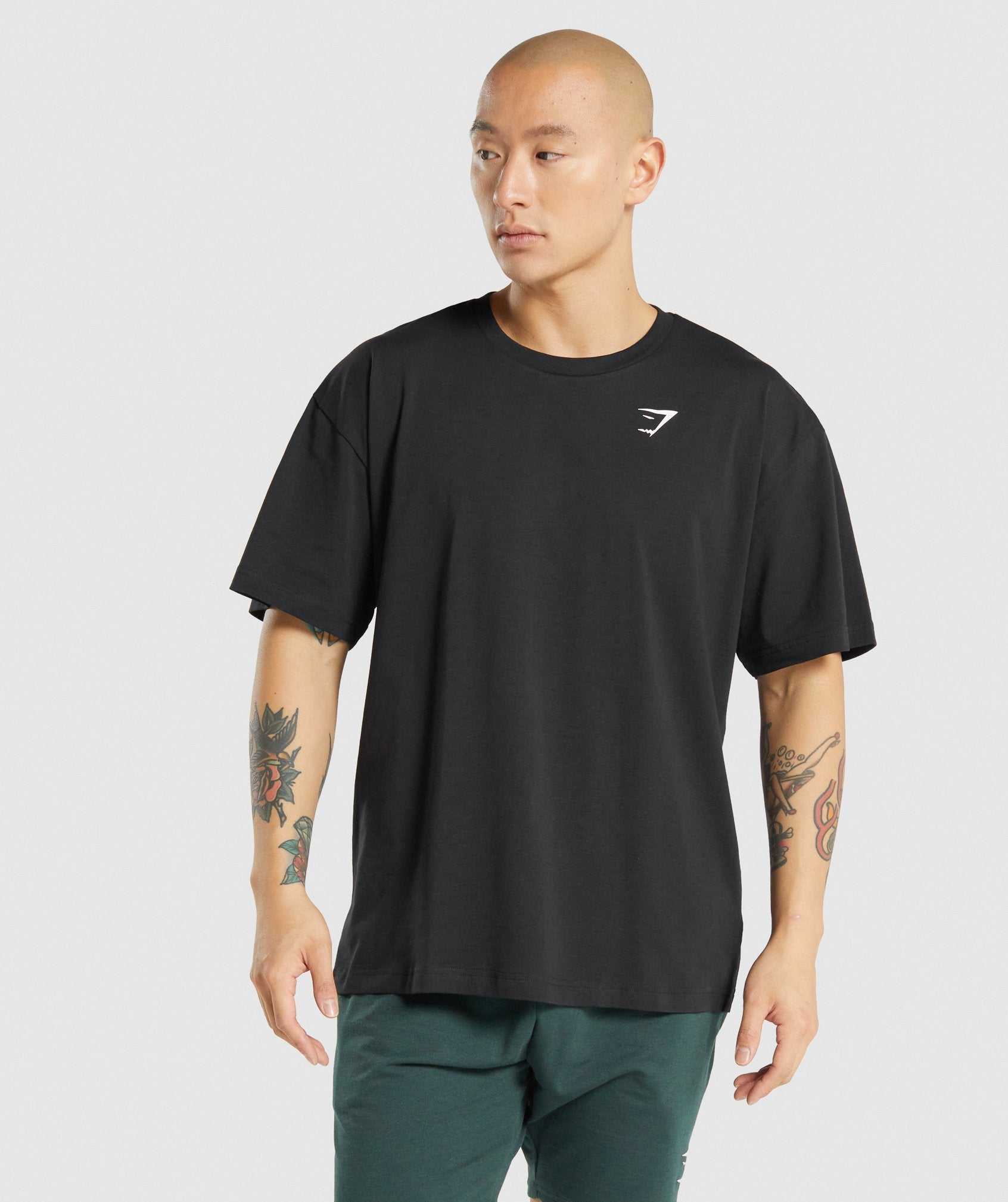 Gymshark Essential Oversized T-shirts Zwart | GRVC60541