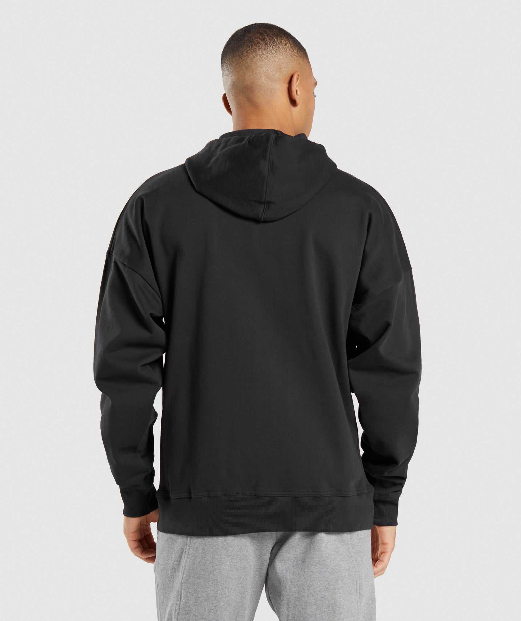 Gymshark Essential Oversized Zip Up Hoodie Zwart | KROV40815