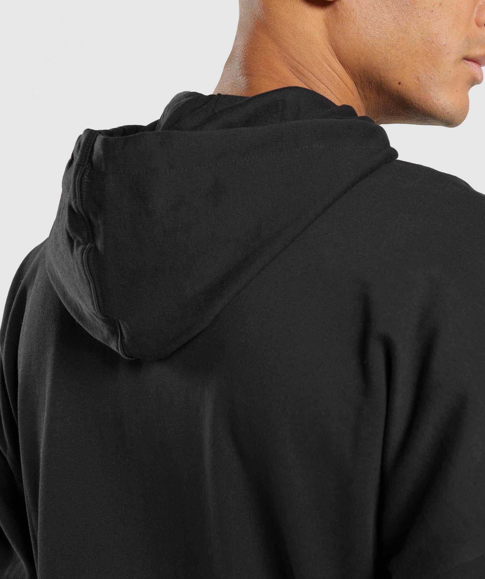 Gymshark Essential Oversized Zip Up Hoodie Zwart | KROV40815