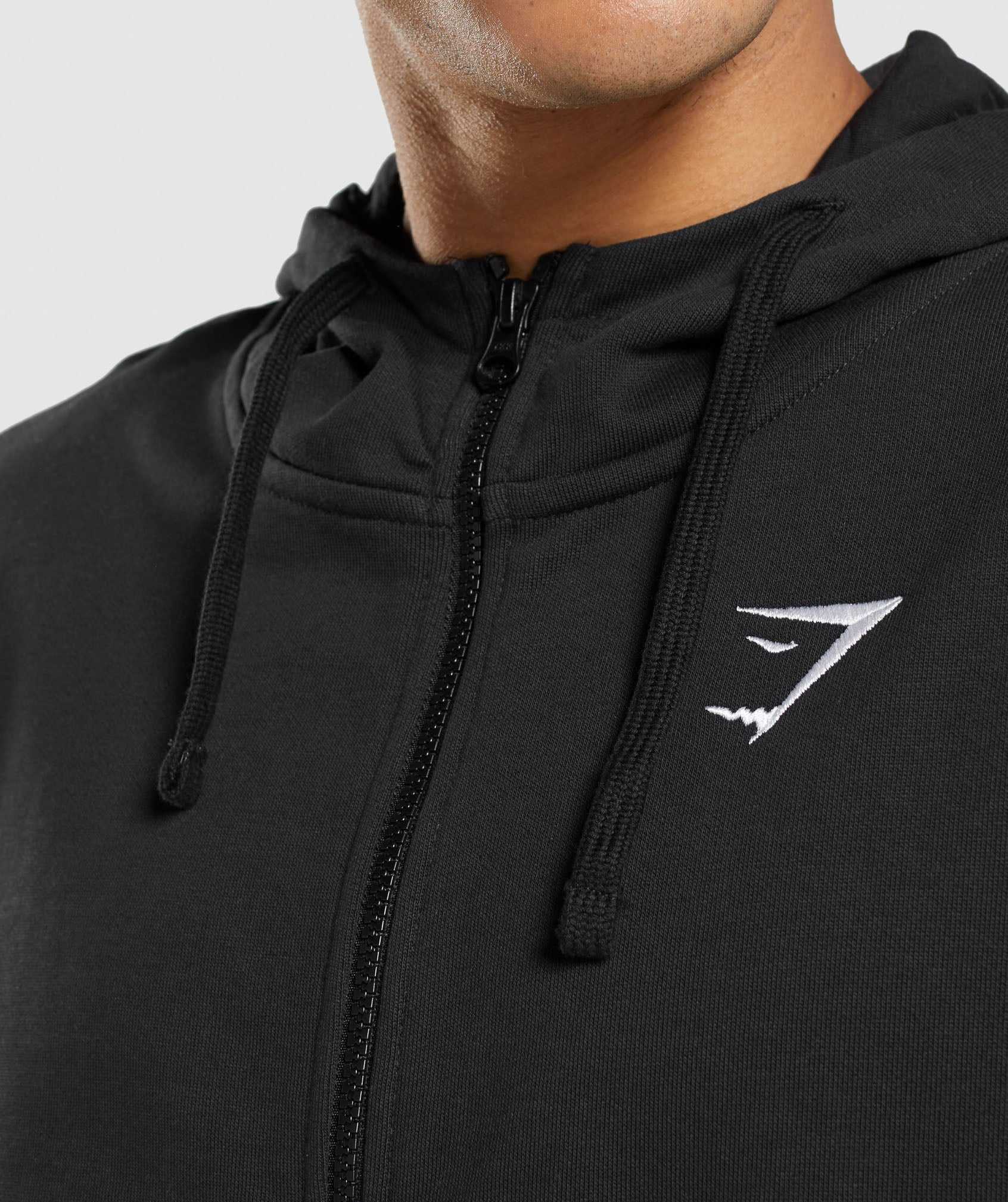 Gymshark Essential Oversized Zip Up Hoodie Zwart | KROV40815