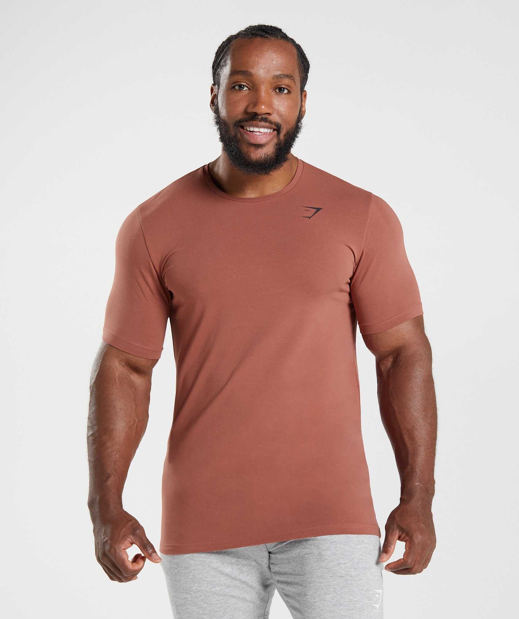 Gymshark Essential T-shirts Roze Bruin | SGLB86019