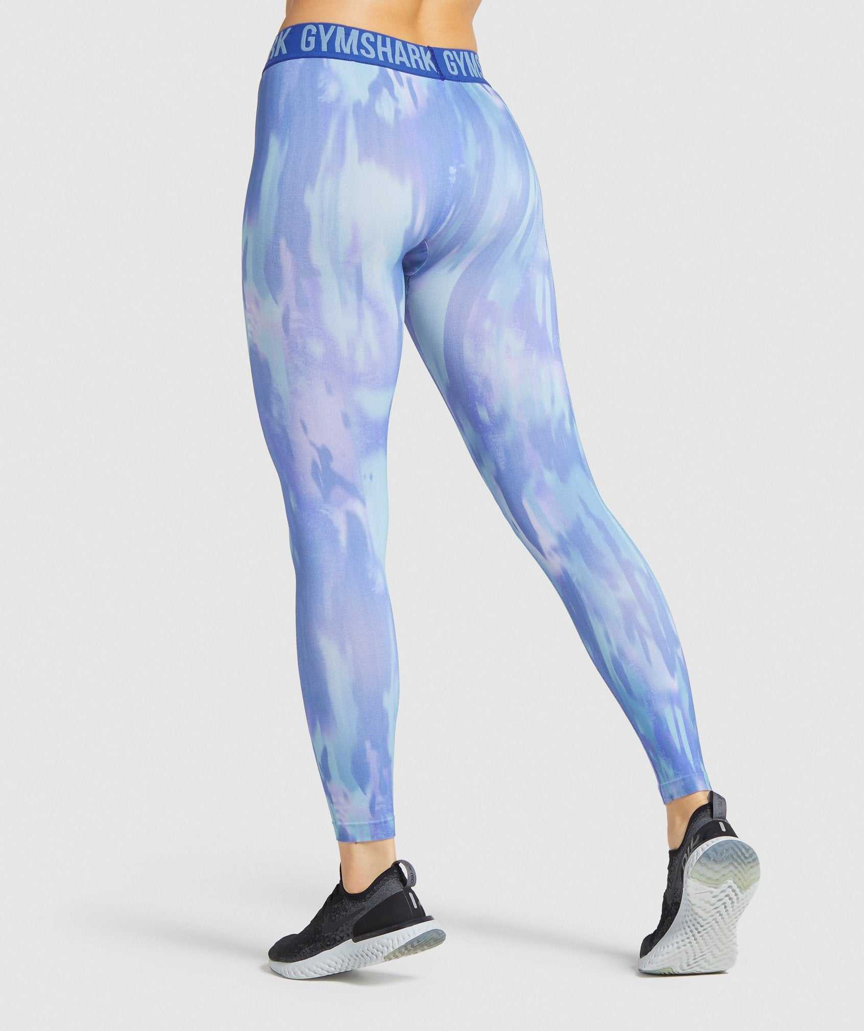 Gymshark Fit Seamless Printed Leggings Blauw | ODTF04376