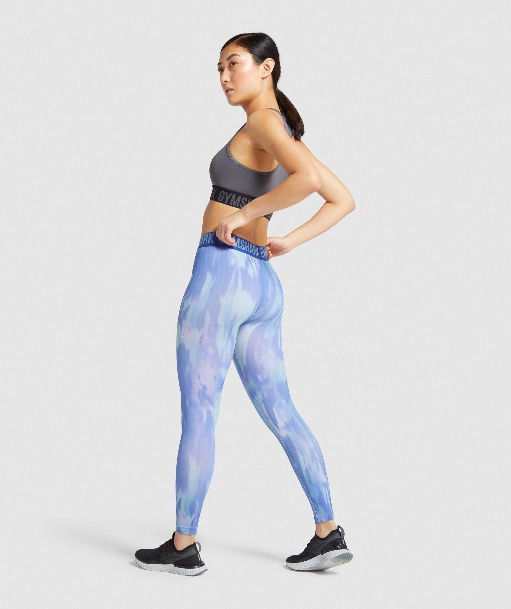 Gymshark Fit Seamless Printed Leggings Blauw | ODTF04376