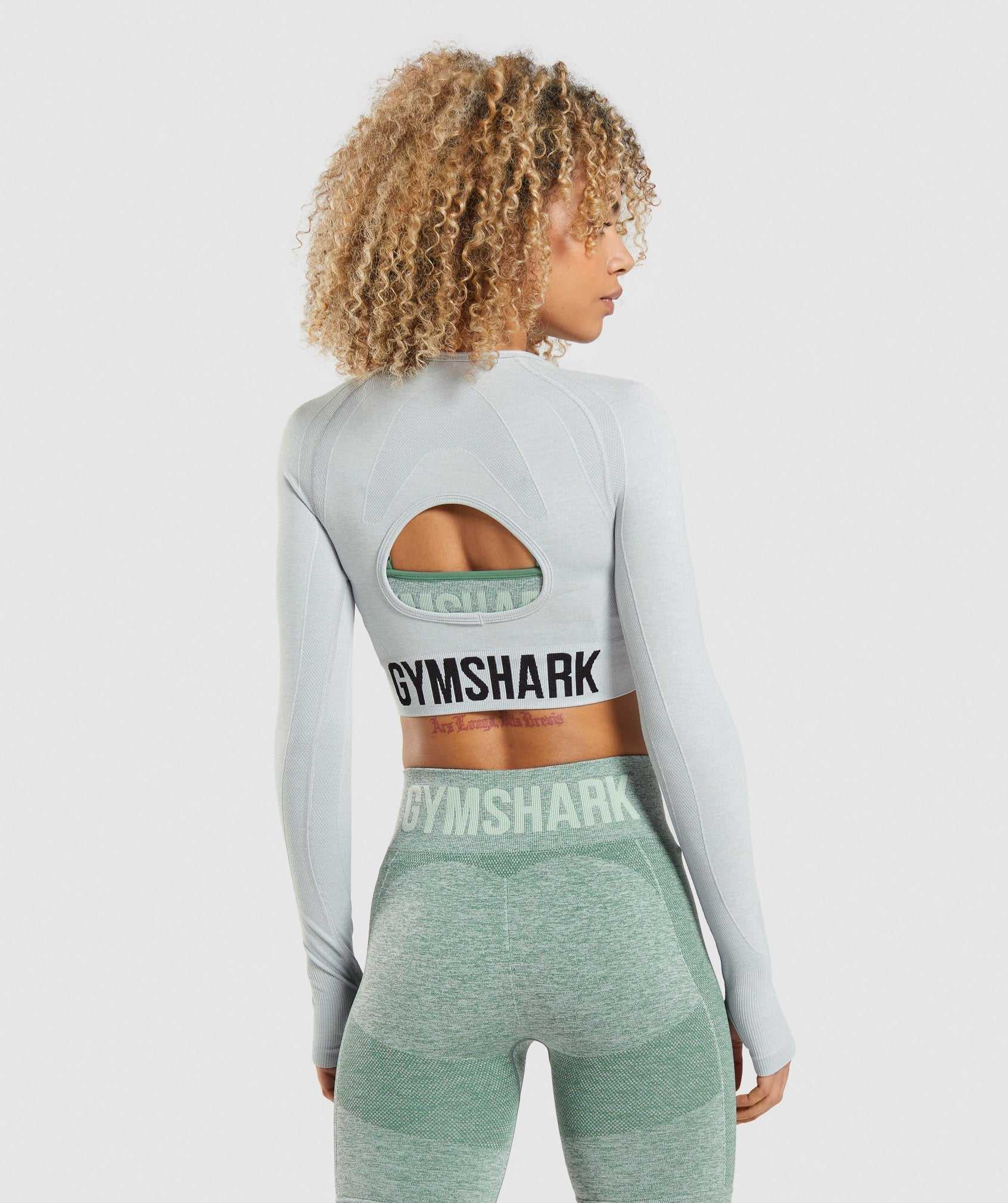 Gymshark Flex Sports Long Sleeve Crop Topjes Lichtgrijs | HFOB78513