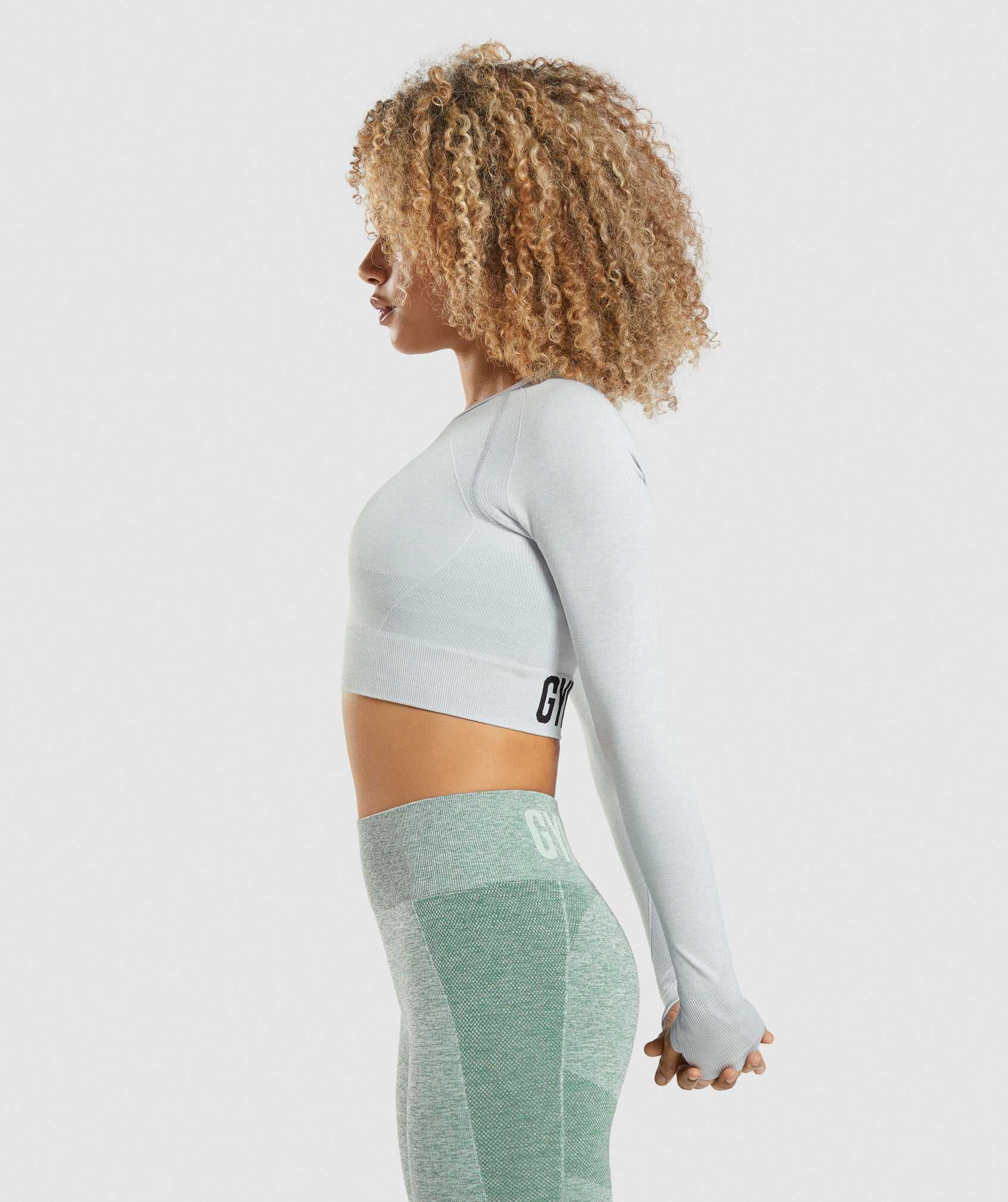 Gymshark Flex Sports Long Sleeve Crop Topjes Lichtgrijs | HFOB78513