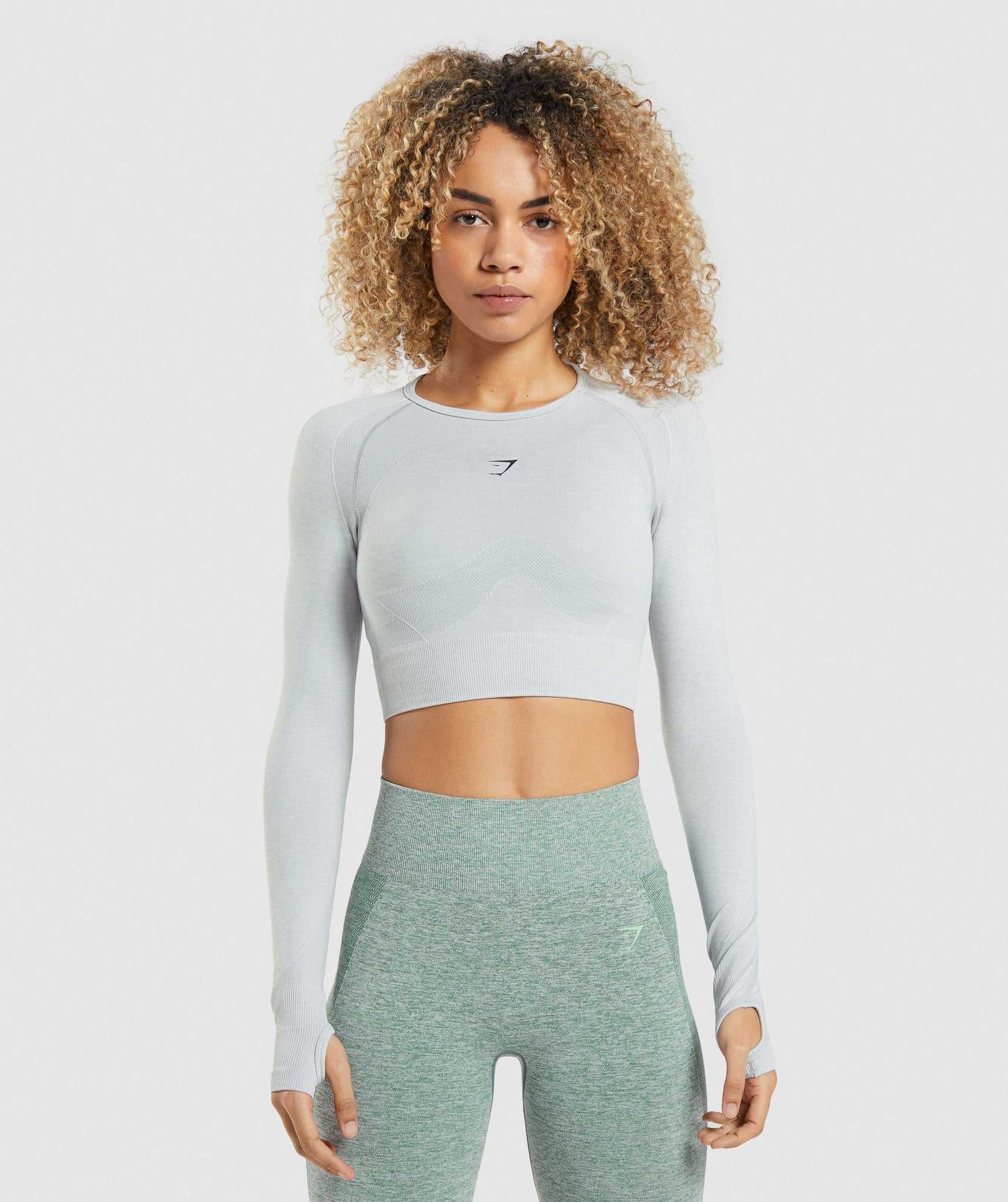 Gymshark Flex Sports Long Sleeve Crop Topjes Lichtgrijs | HFOB78513