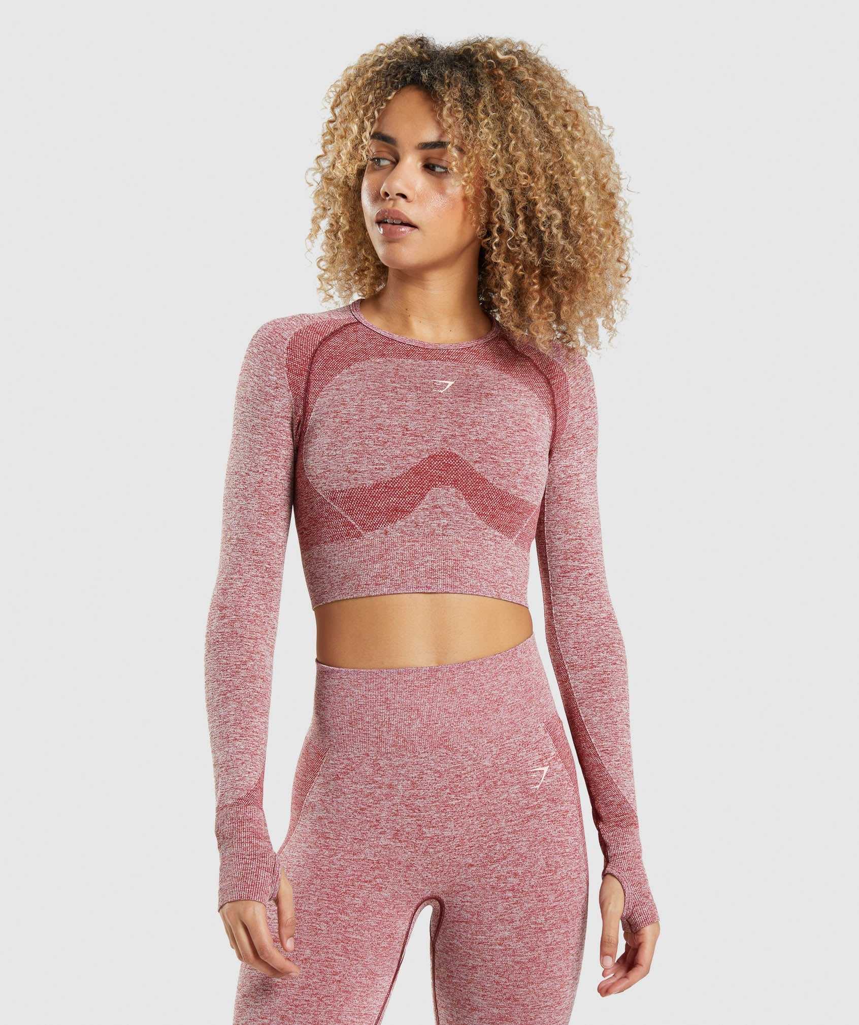 Gymshark Flex Sports Long Sleeve Crop Topjes Bordeaux | STUV92064