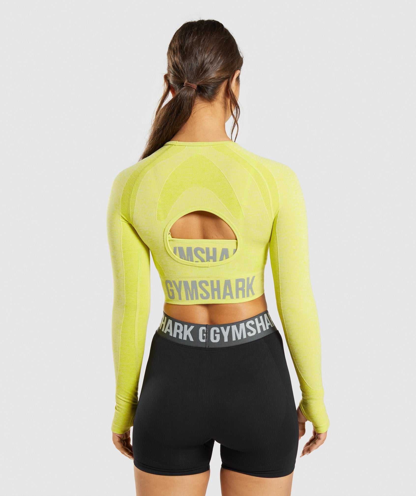 Gymshark Flex Sports Long Sleeve Crop Topjes Geel | SUQW80765