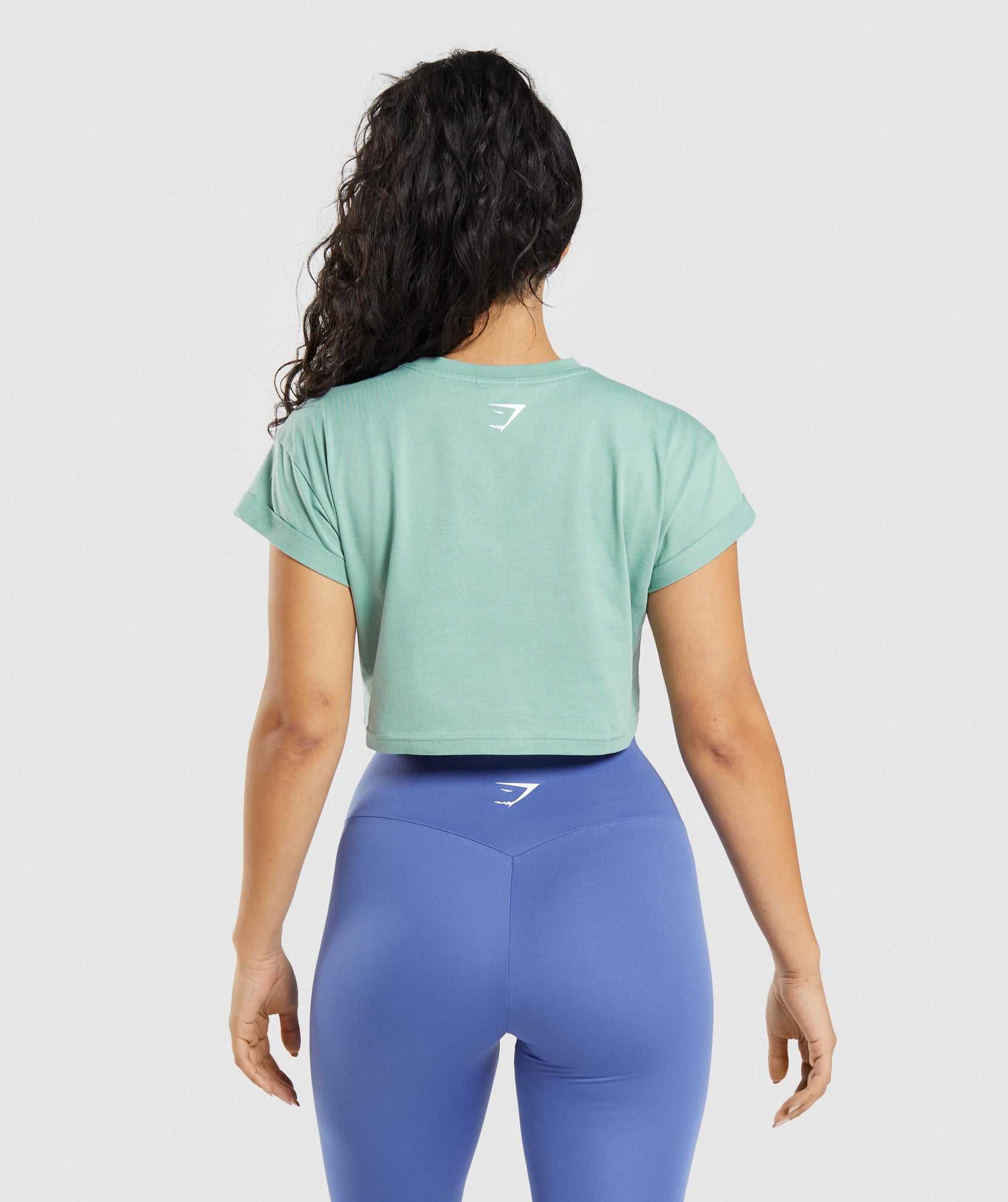 Gymshark Fraction Crop Topjes Blauw | YQEU91536