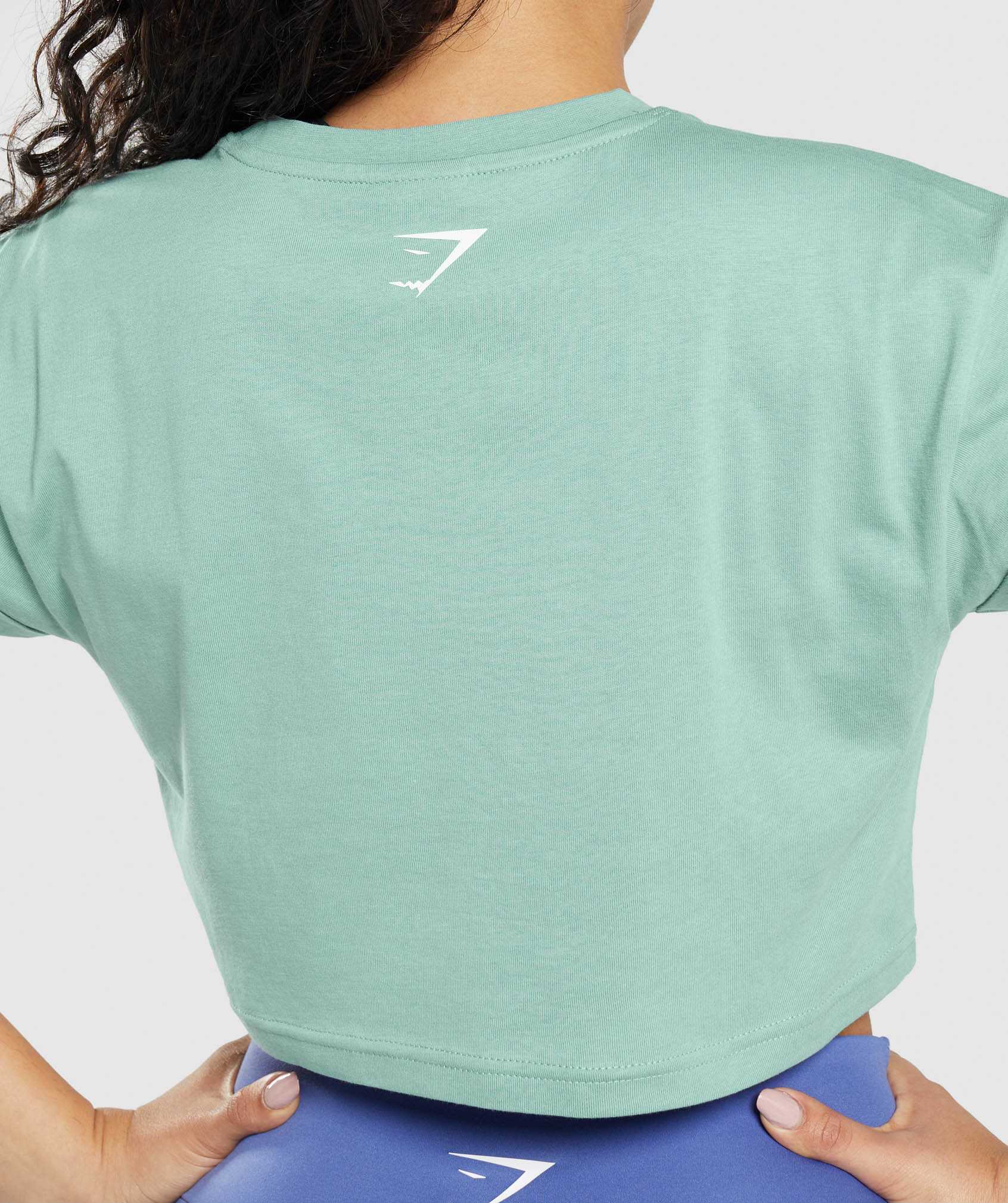 Gymshark Fraction Crop Topjes Blauw | YQEU91536