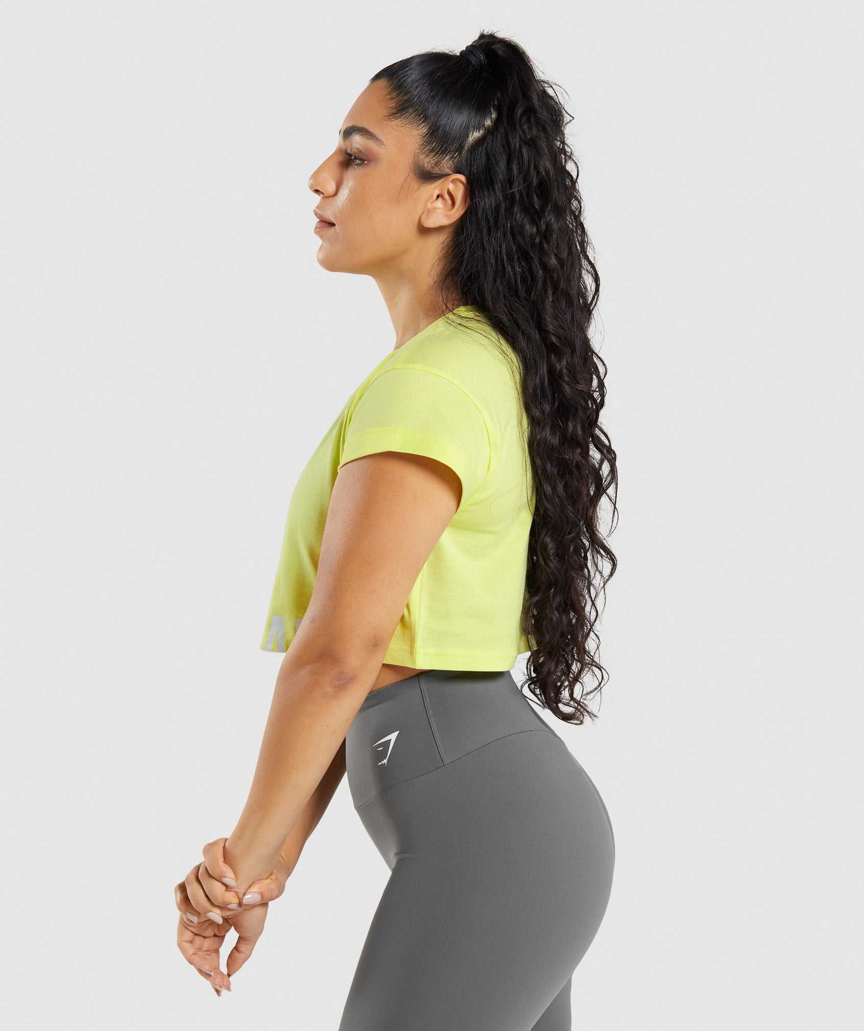 Gymshark Fraction Crop Topjes Groen | IHVY58362