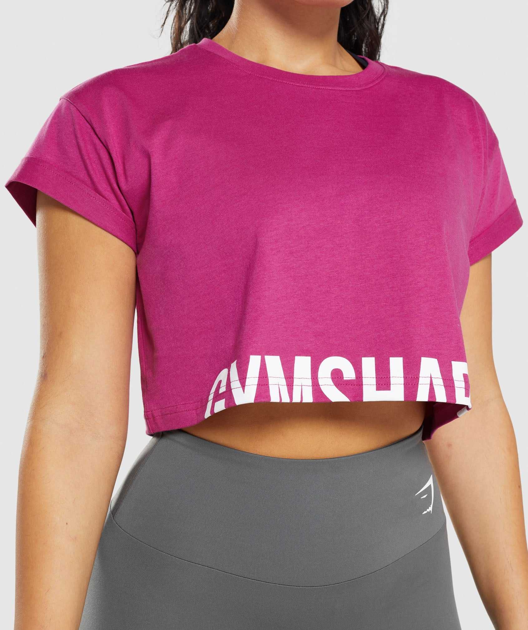 Gymshark Fraction Crop Topjes Roze | LQWH79643