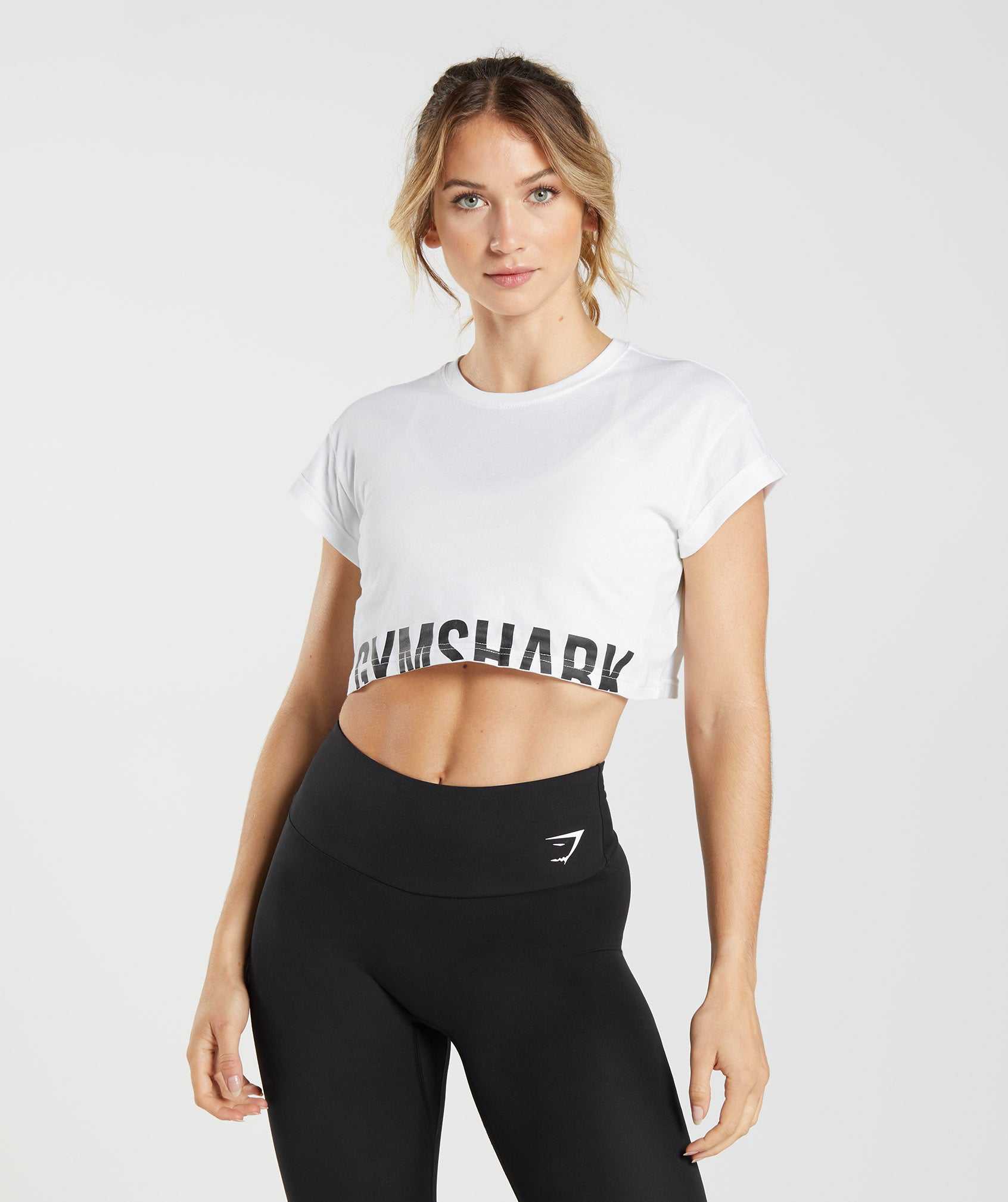 Gymshark Fraction Crop Topjes Wit | GFKT61492