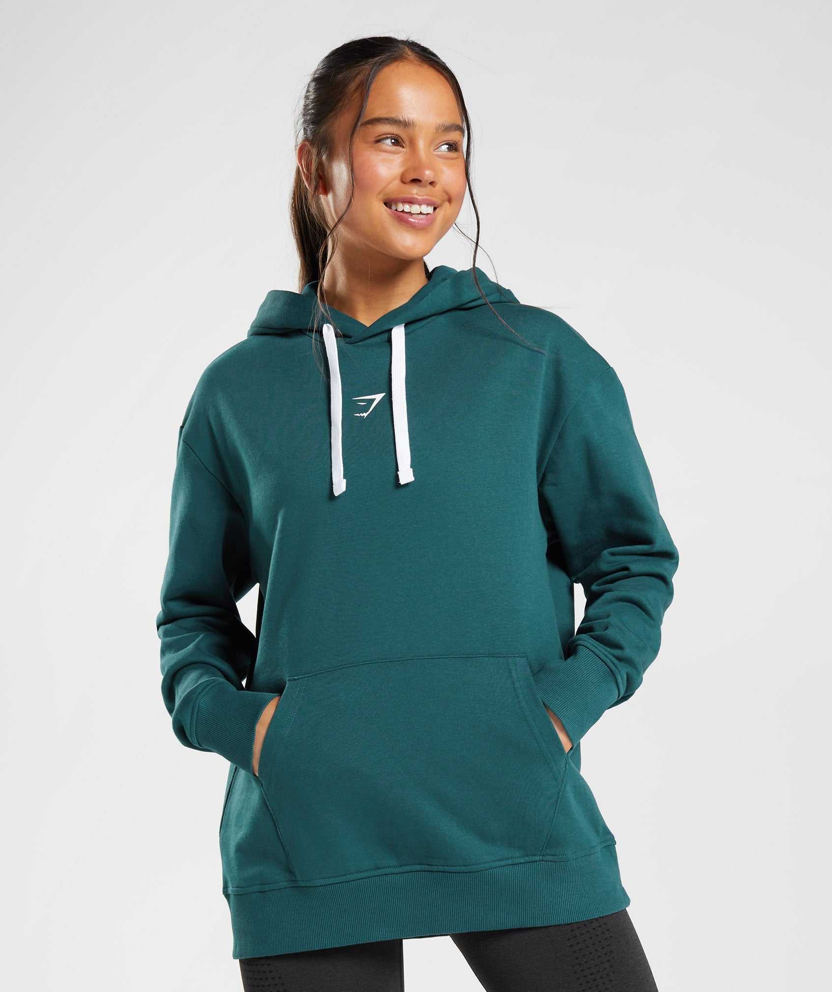 Gymshark Fraction Hoodie Turquoise | NOQR73258