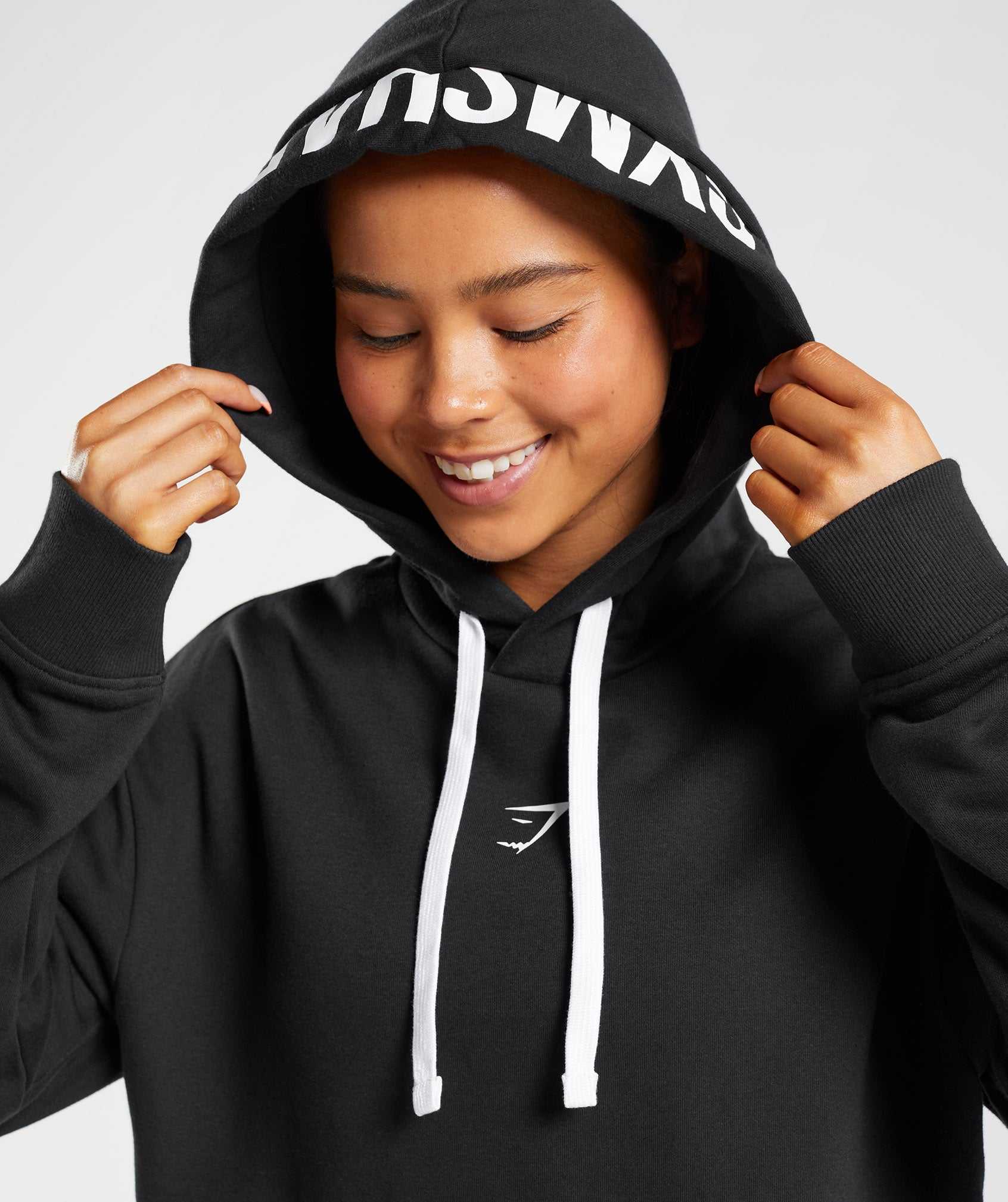 Gymshark Fraction Hoodie Zwart Wit | DAWR41987