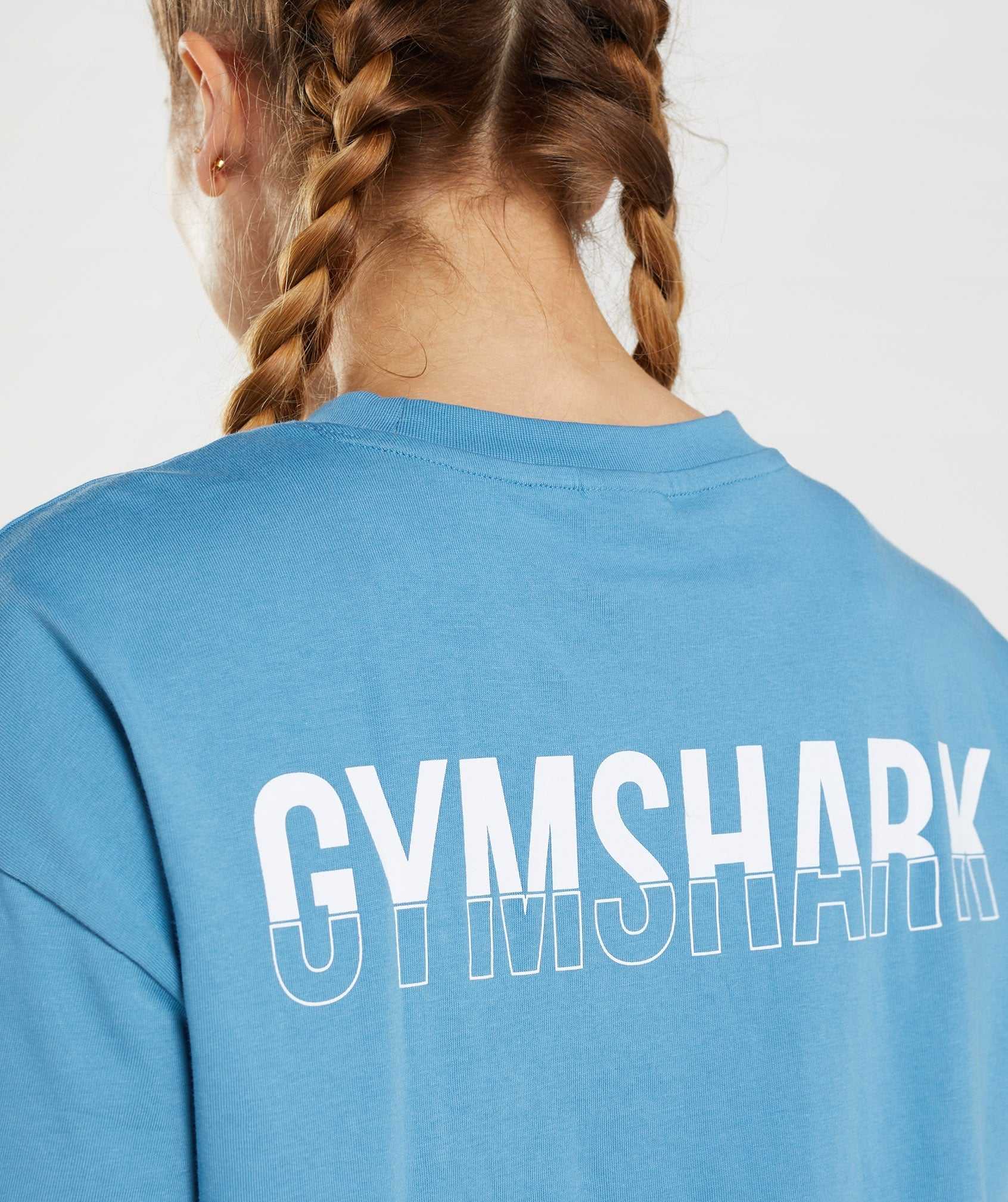 Gymshark Fraction Oversized T-shirts Blauw | SGCF63279