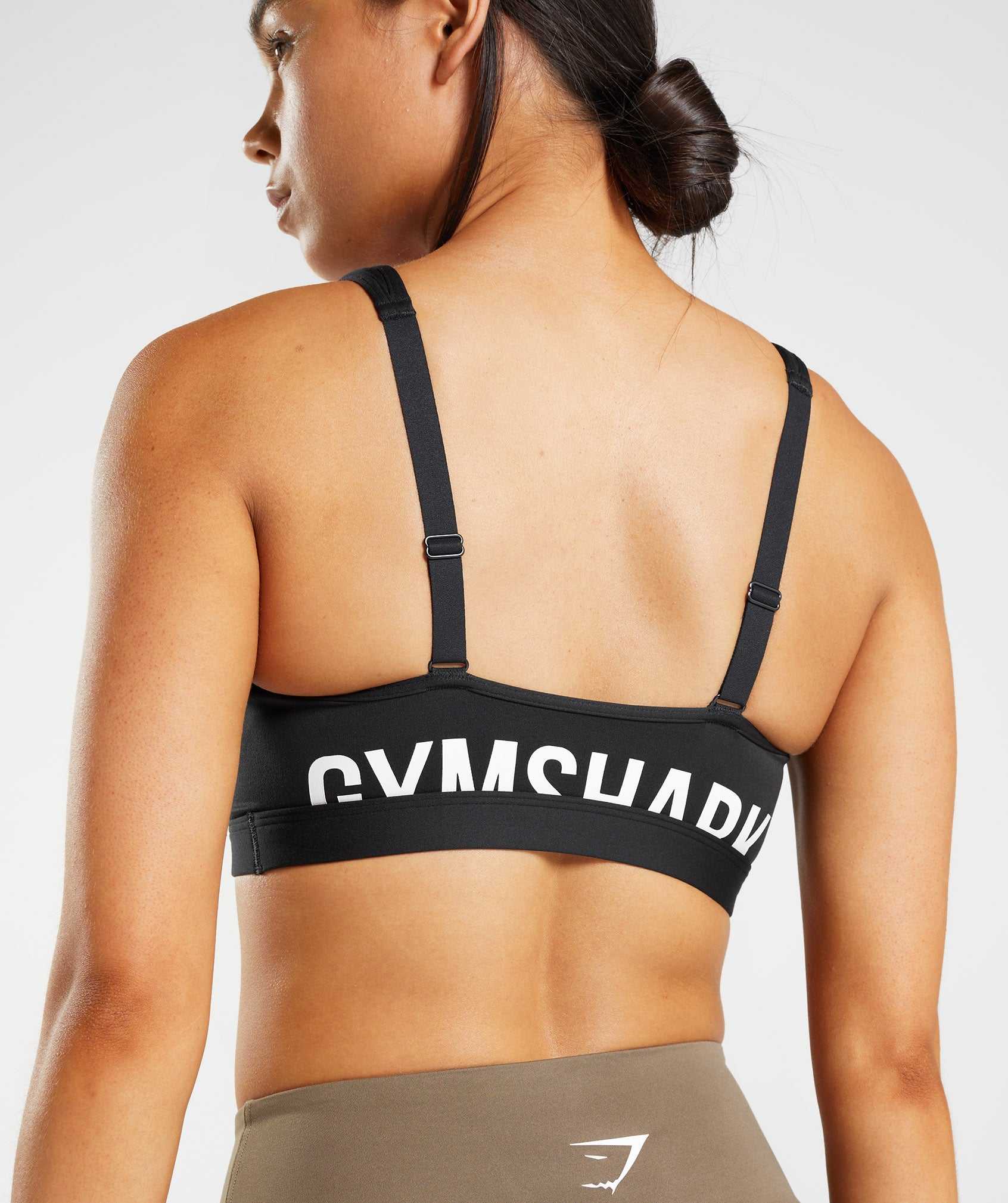 Gymshark Fraction Sport Bh Zwart Wit | QHMO37601