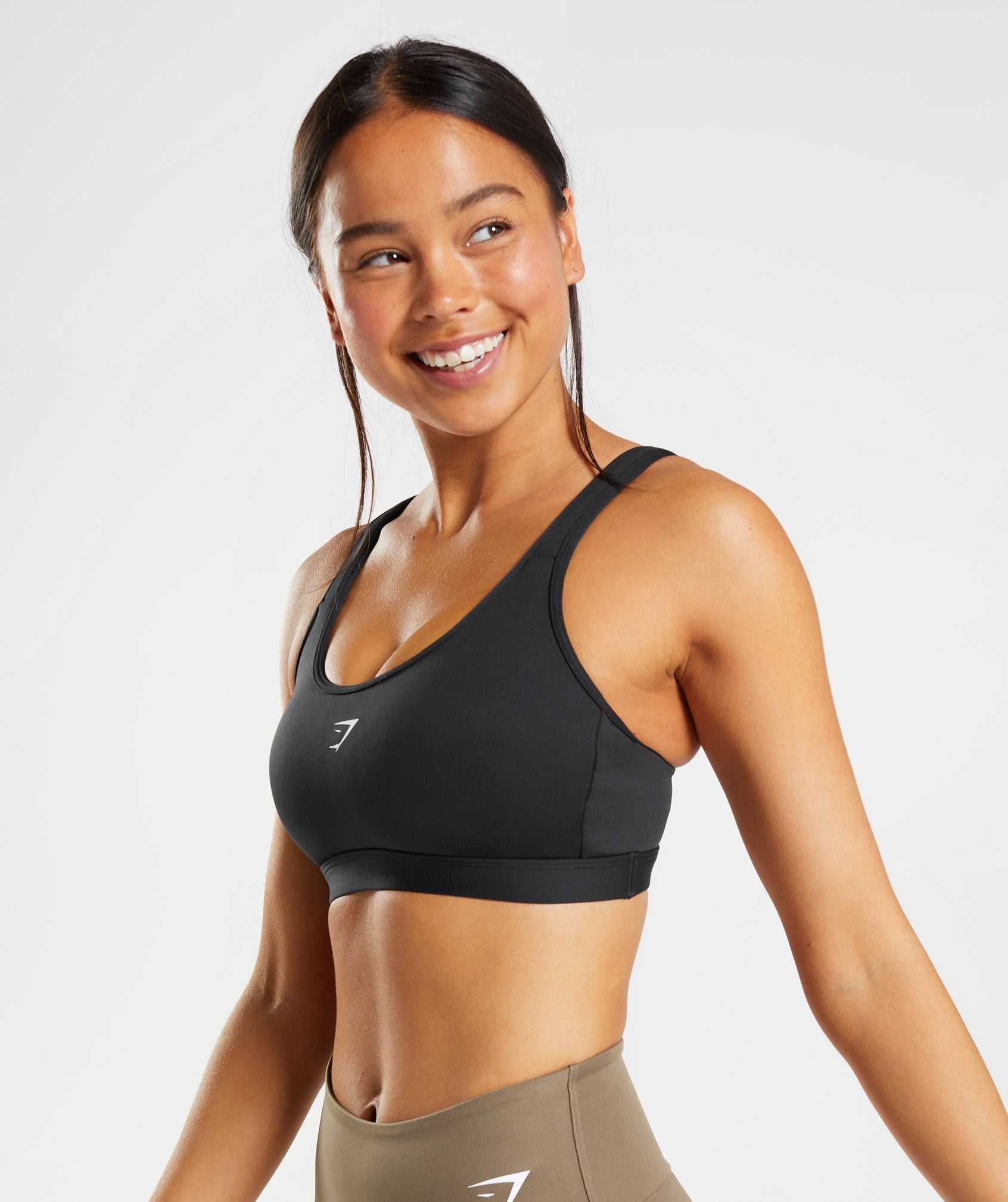 Gymshark Fraction Sport Bh Zwart Wit | QHMO37601