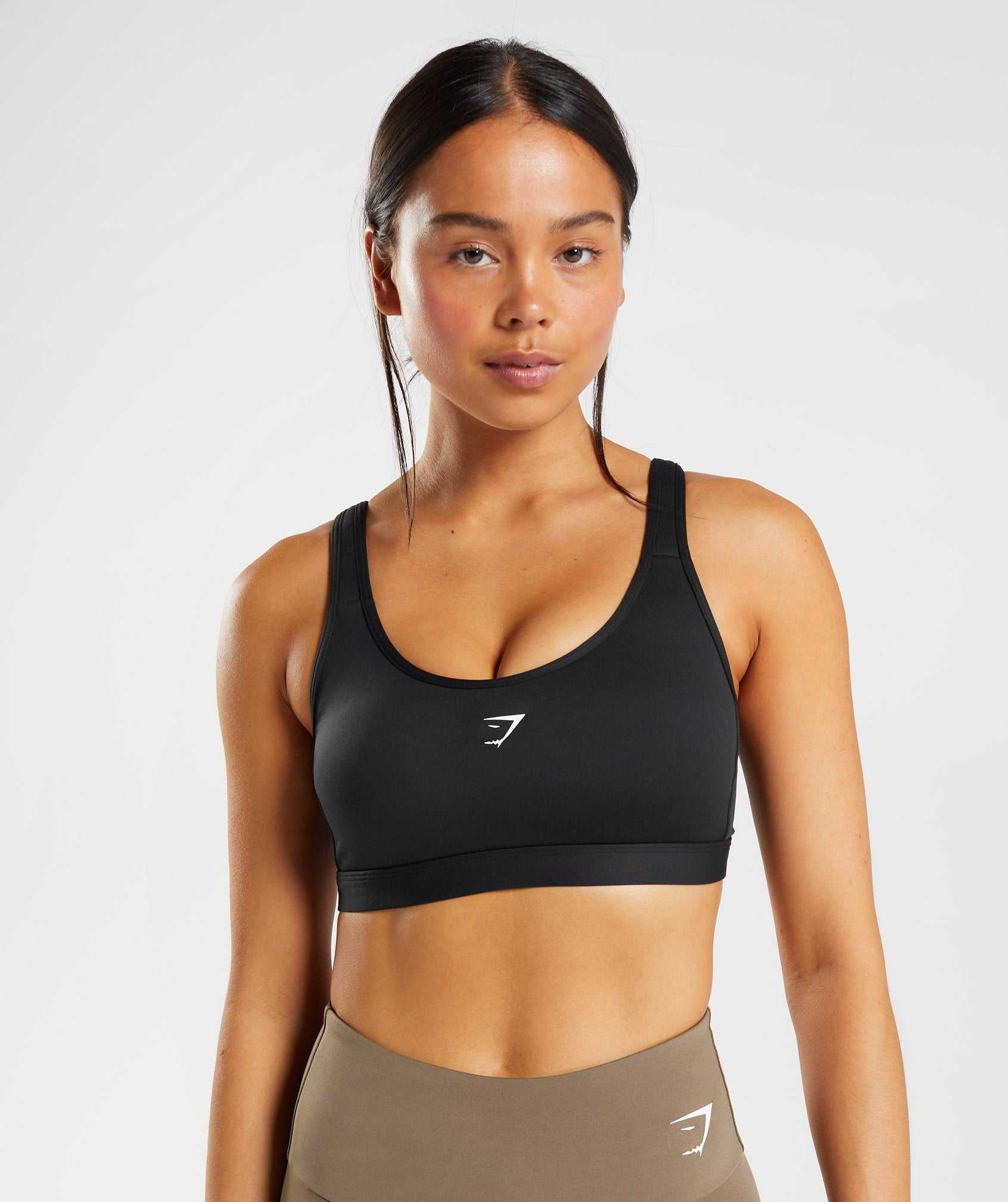 Gymshark Fraction Sport Bh Zwart Wit | QHMO37601