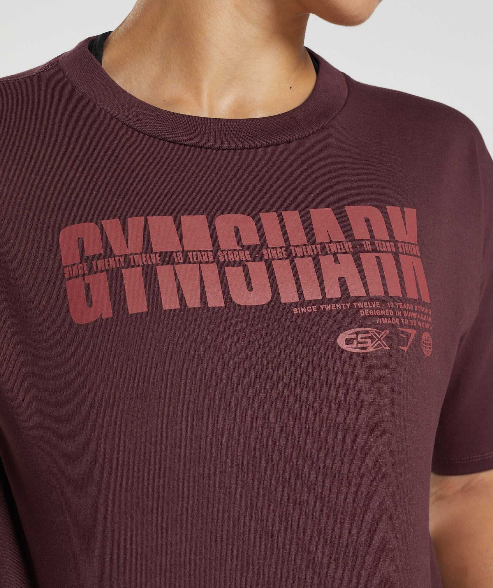 Gymshark GS10 Year Midi Topjes Bordeaux | IVOU86031