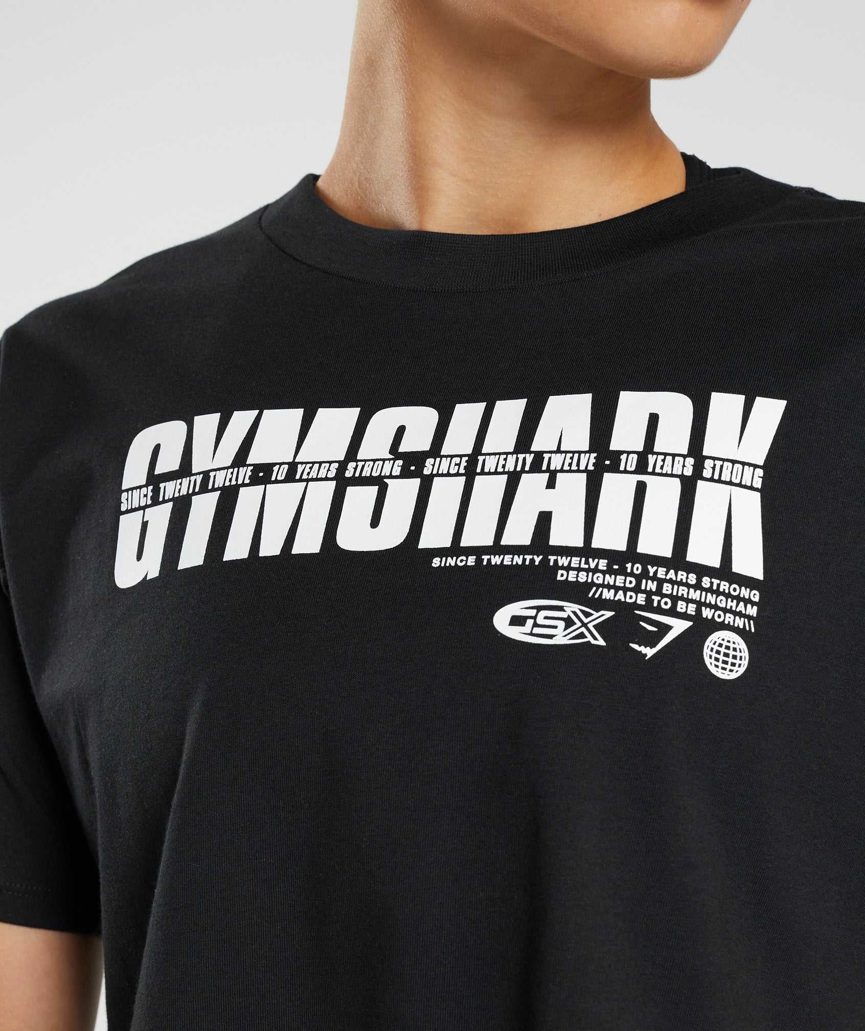 Gymshark GS10 Year Midi Topjes Zwart | AHMR94280